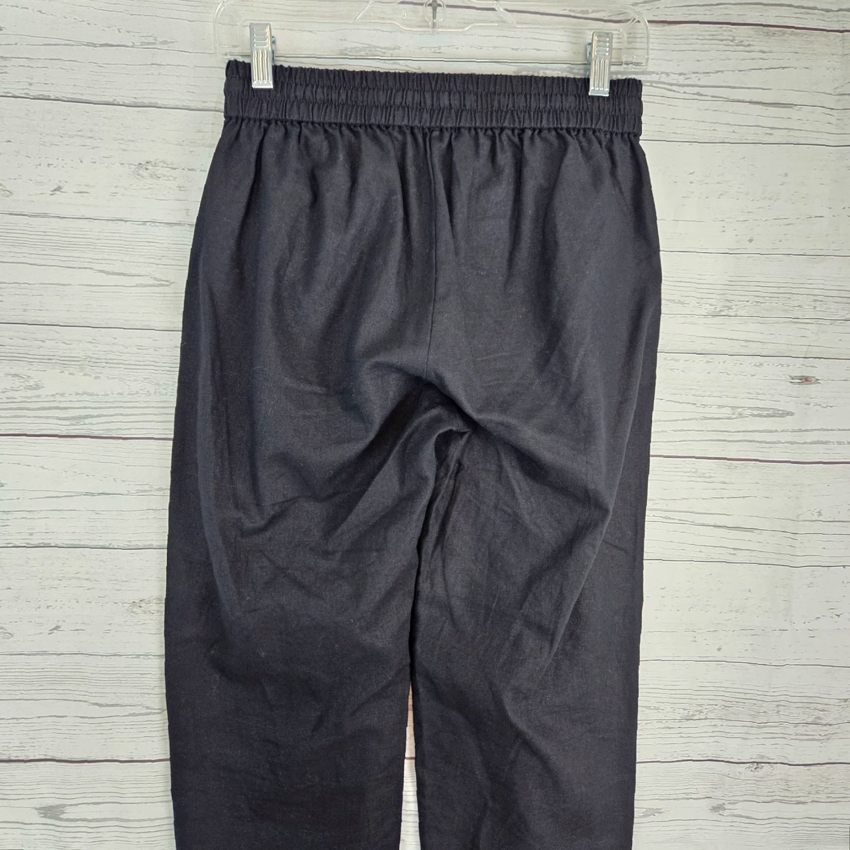 J.Crew J.CREW Womens Cropped Pants Sz 0 Black Mid Rise Linen Blend Cuffed Shirt? Size 25" / US 0 / IT 36 - 4 Thumbnail