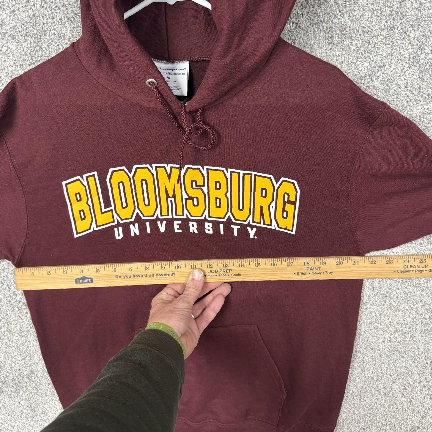 Champion Champion Bloomsburg University Hoodie Mens Medium Maroon Red Fleece Sweatshirt Size US M / EU 48-50 / 2 - 4 Thumbnail