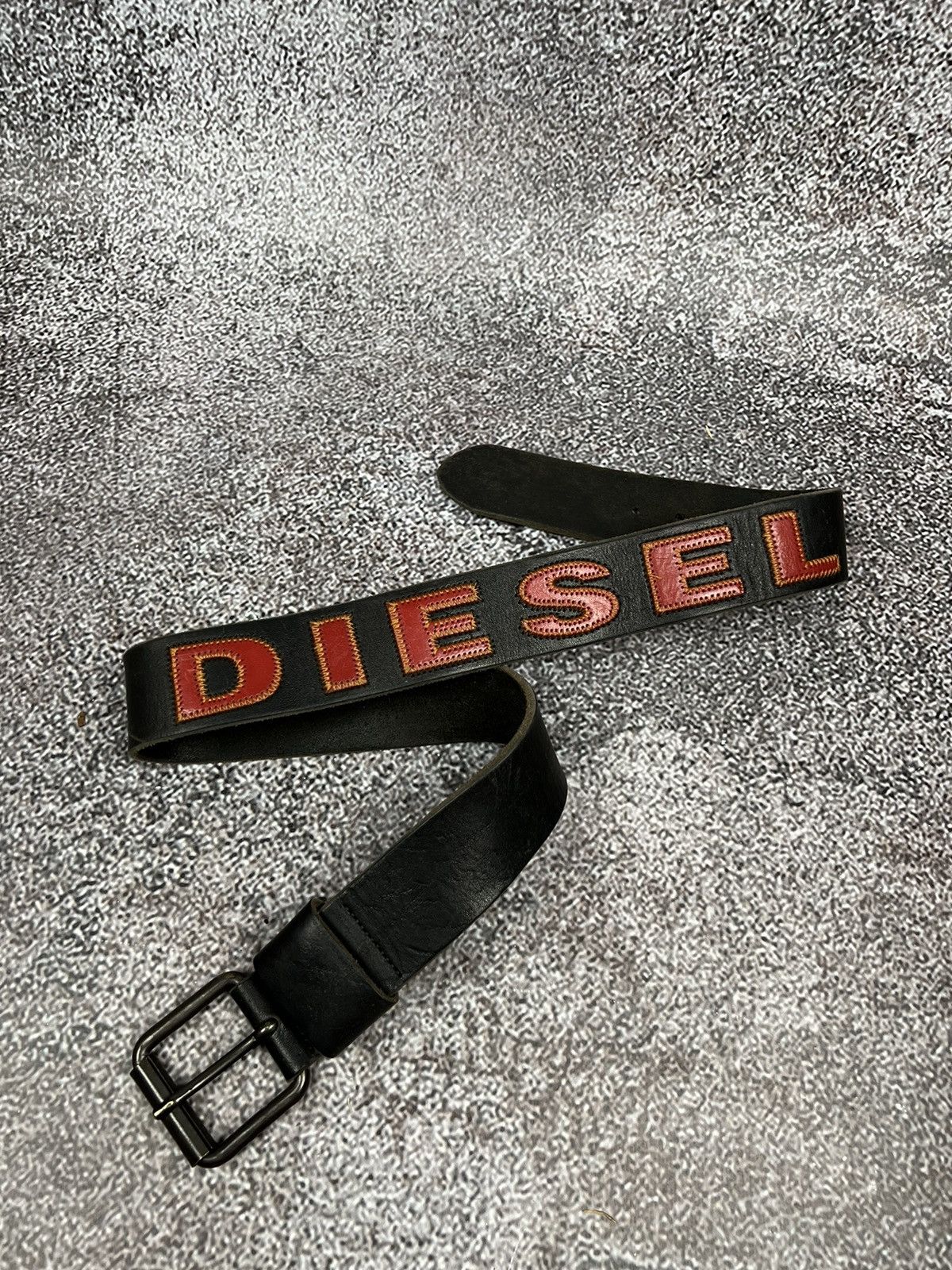 Diesel Leather Archive Belt 85 big letters made in Italy - Belts