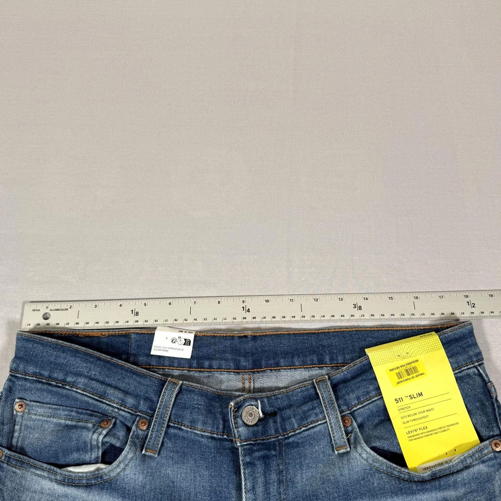 Levi's Levi's 511 Slim Jeans Mens 36x30 Blue Medium Wash Denim Straight 5-Pocket Stretch Cotton Polyester Modern Size US 36 / EU 52 - 7 Thumbnail