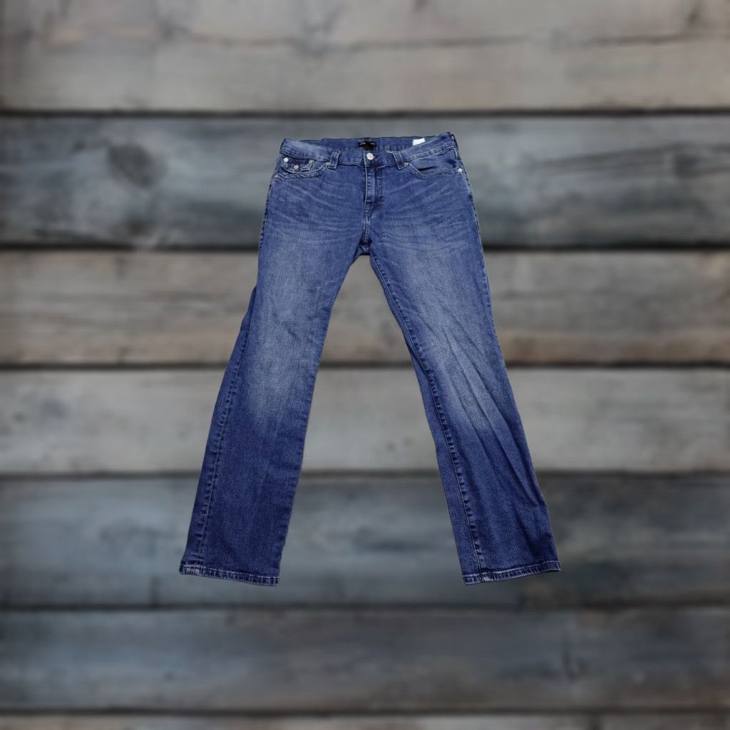 True Religion True Religion Jeans Mens 38x34 Blue Ricky Relaxed Straight Western Stretch Jeans Size US 38 / EU 54 - 1 Thumbnail