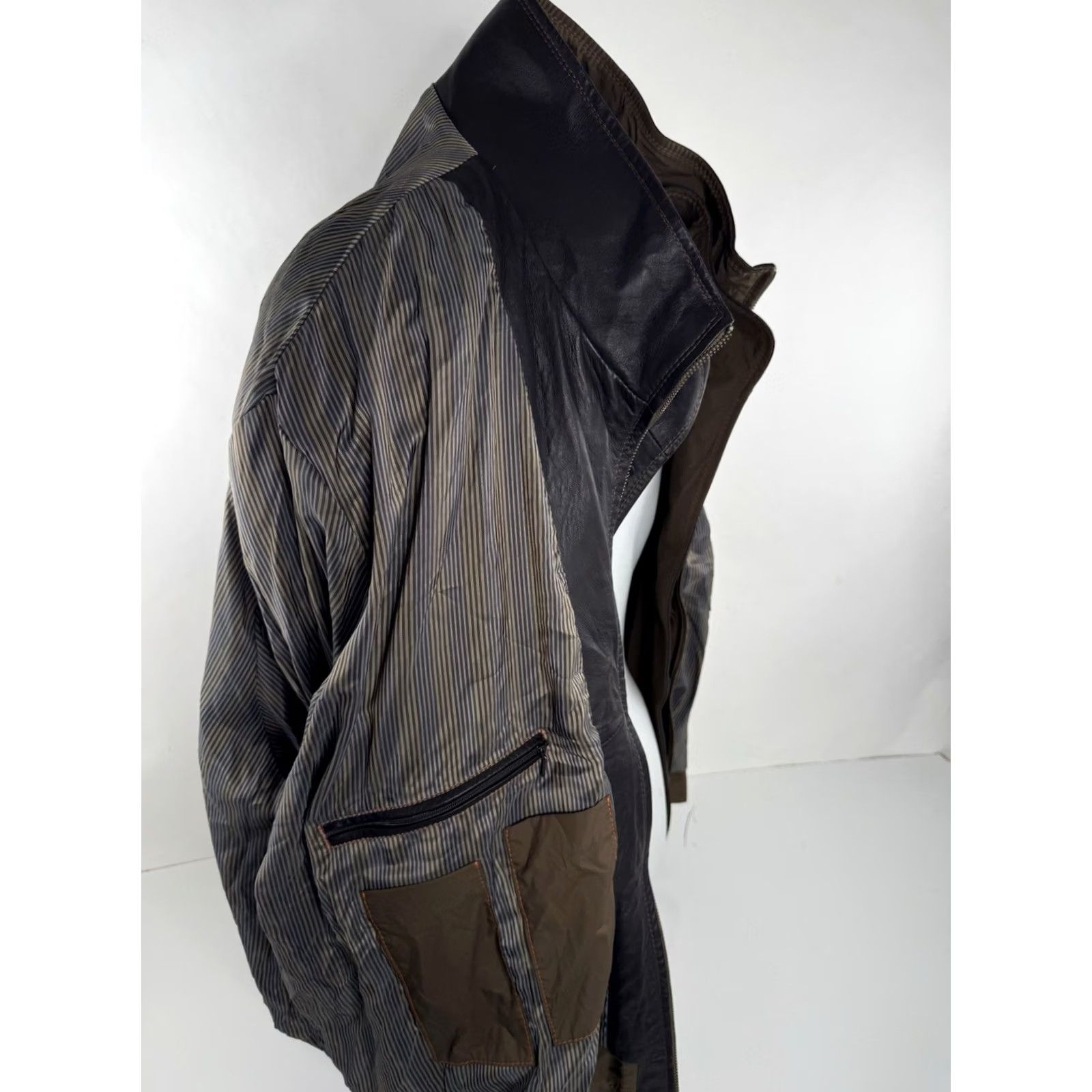 Vintage REMY - NEW w TAG - LEATHER TRIM Shoulder Pad 3XL Big & Tall Jacket MSRP: 00 Jacket 3XL Brown Mens Size US XXL / EU 58 / 5 - 7 Thumbnail