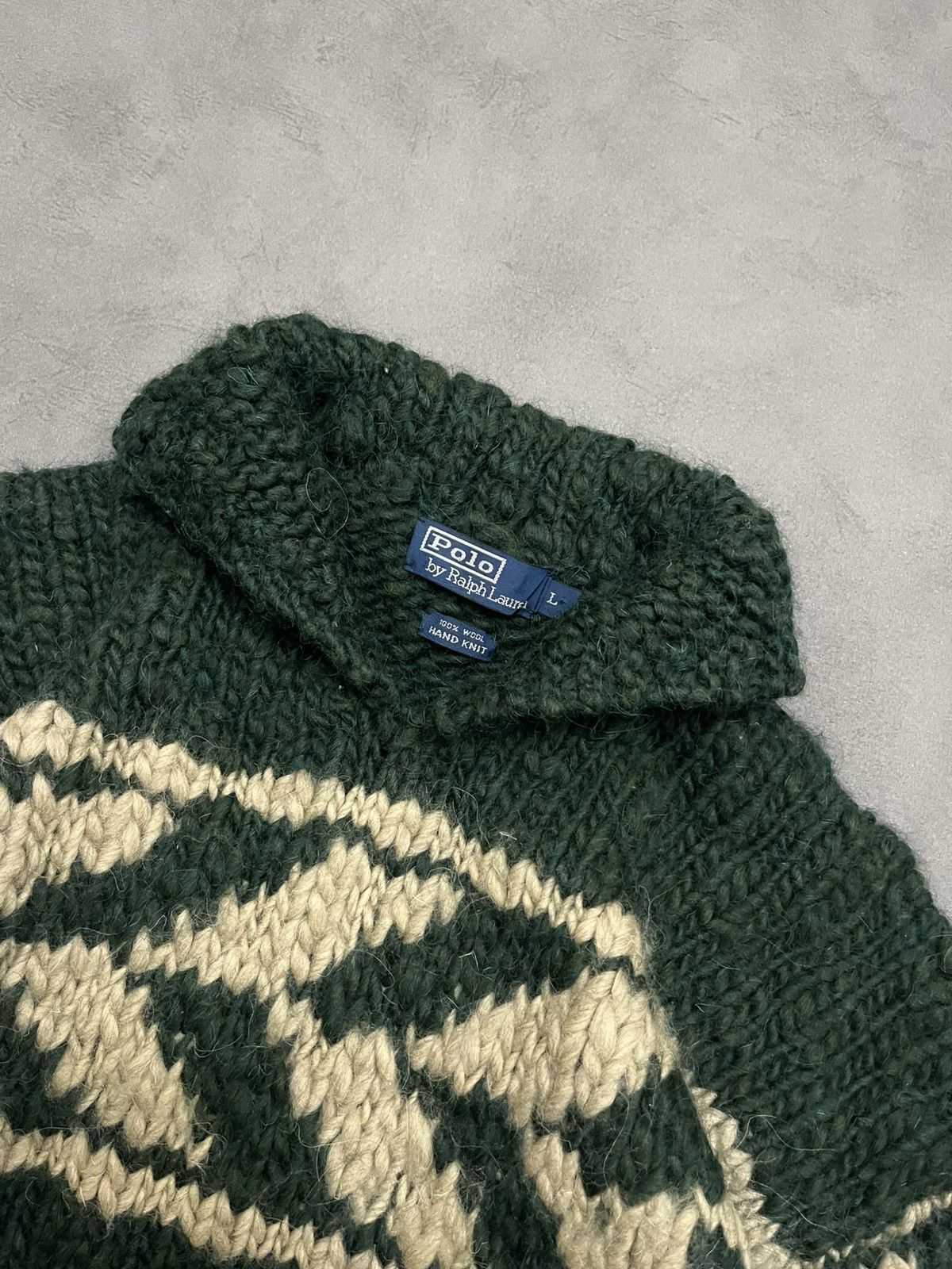 Vintage 90s polo ralph lauren hand knit sweater 100% wool