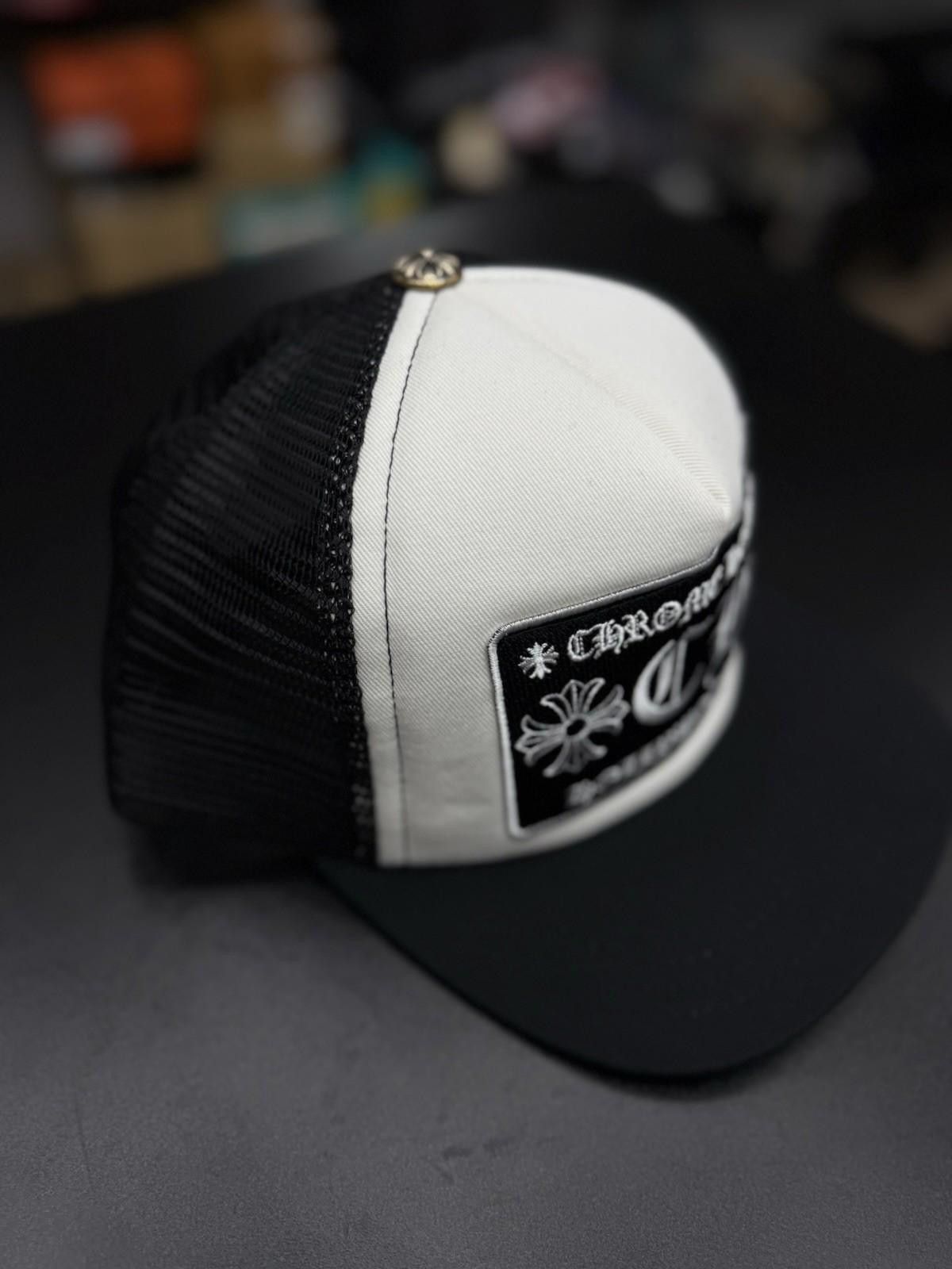 Chrome Hearts Chrome Hearts Black Patch Trucker Hollywood White Hat Size ONE SIZE - 4 Thumbnail