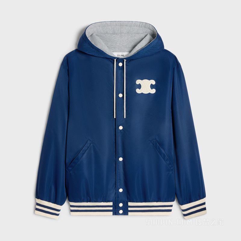 celine paris hooded teddy jacket in nylon