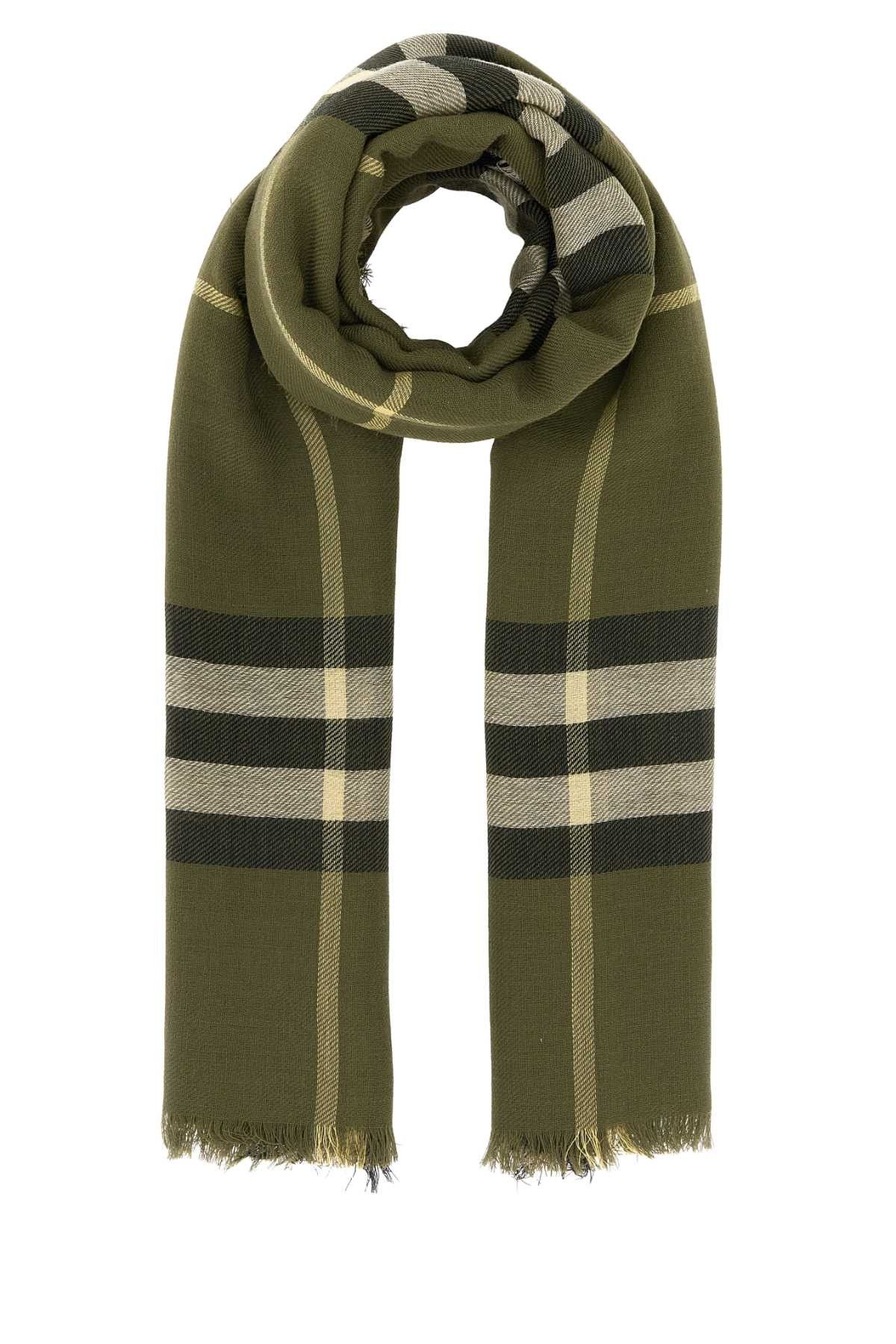 Burberry Embroidered Wool Scarf Size ONE SIZE - 1 Thumbnail