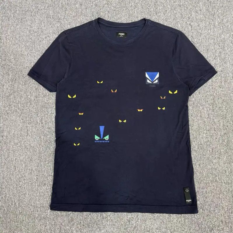 Fendi Fendi Summer Navy Cotton T-Shirt for Men 0089 Size US S / EU 44-46 / 1 - 1 Thumbnail
