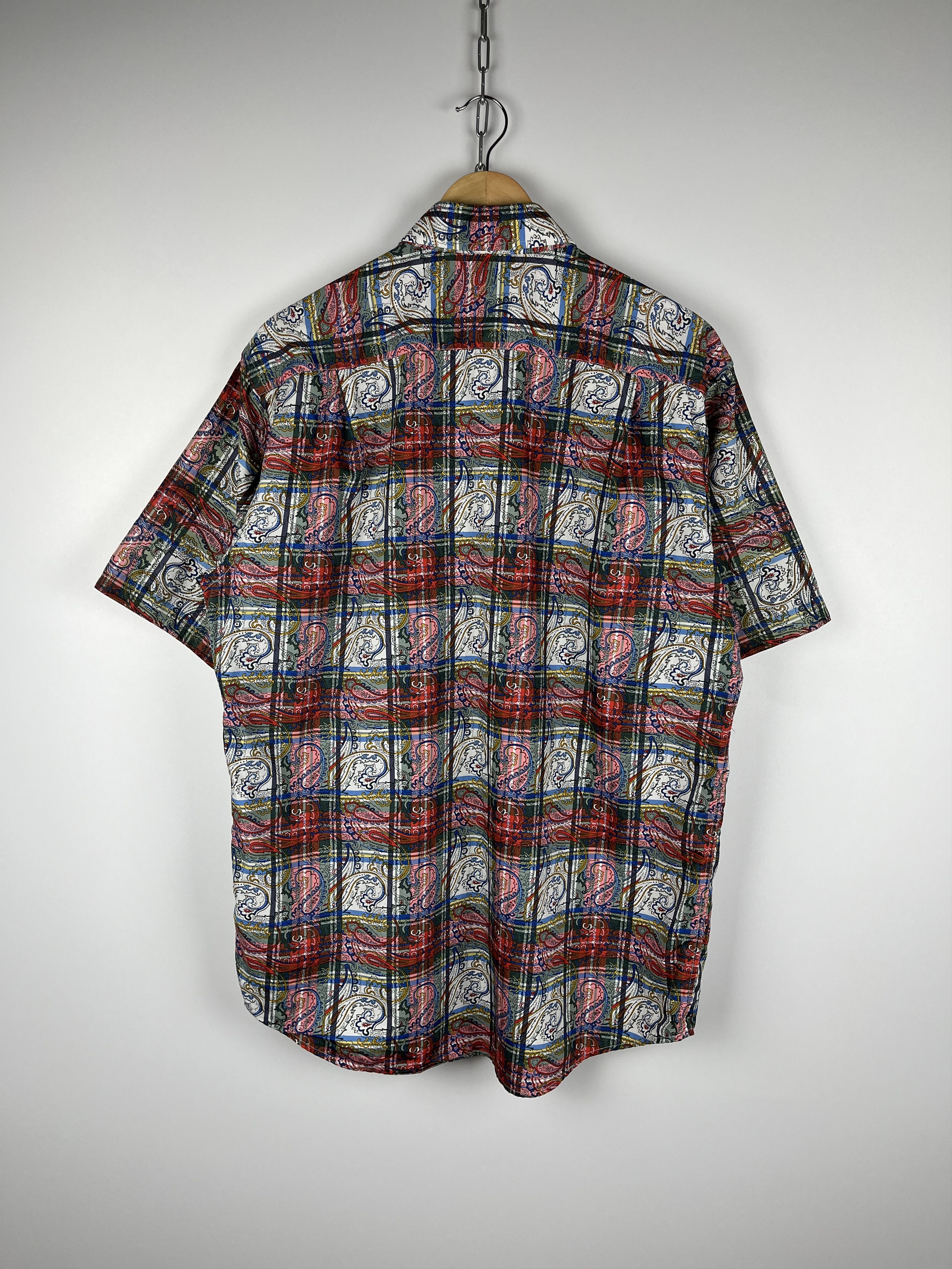 Viyella Viyella Paisley Check Pattern Short Sleeve Shirt Size US L / EU 52-54 / 3 - 8 Thumbnail