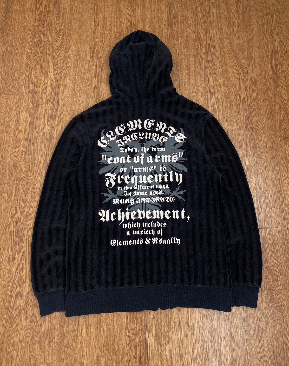 If Six Was Nine × Japanese Brand × Le Grande Bleu (L.G.B.) Black stripe velvet zip hoodie Size US M / EU 48-50 / 2 - 2 Thumbnail