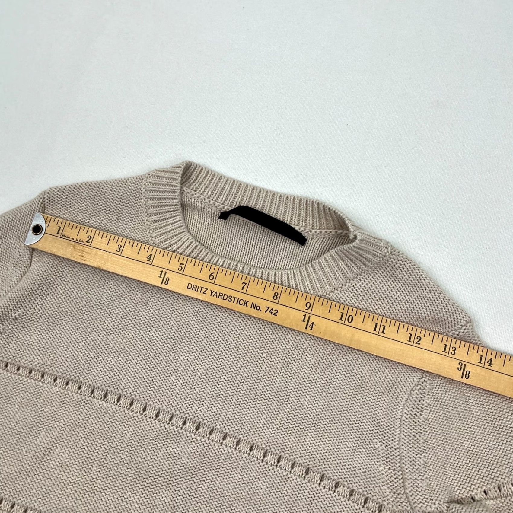 Vintage Jenni Kayne Sweater Womens XS Cropped Brown Ribbed Knit Crew Pullover Casual Shirt/Top Size XS / US 0-2 / IT 36-38 - 4 Thumbnail