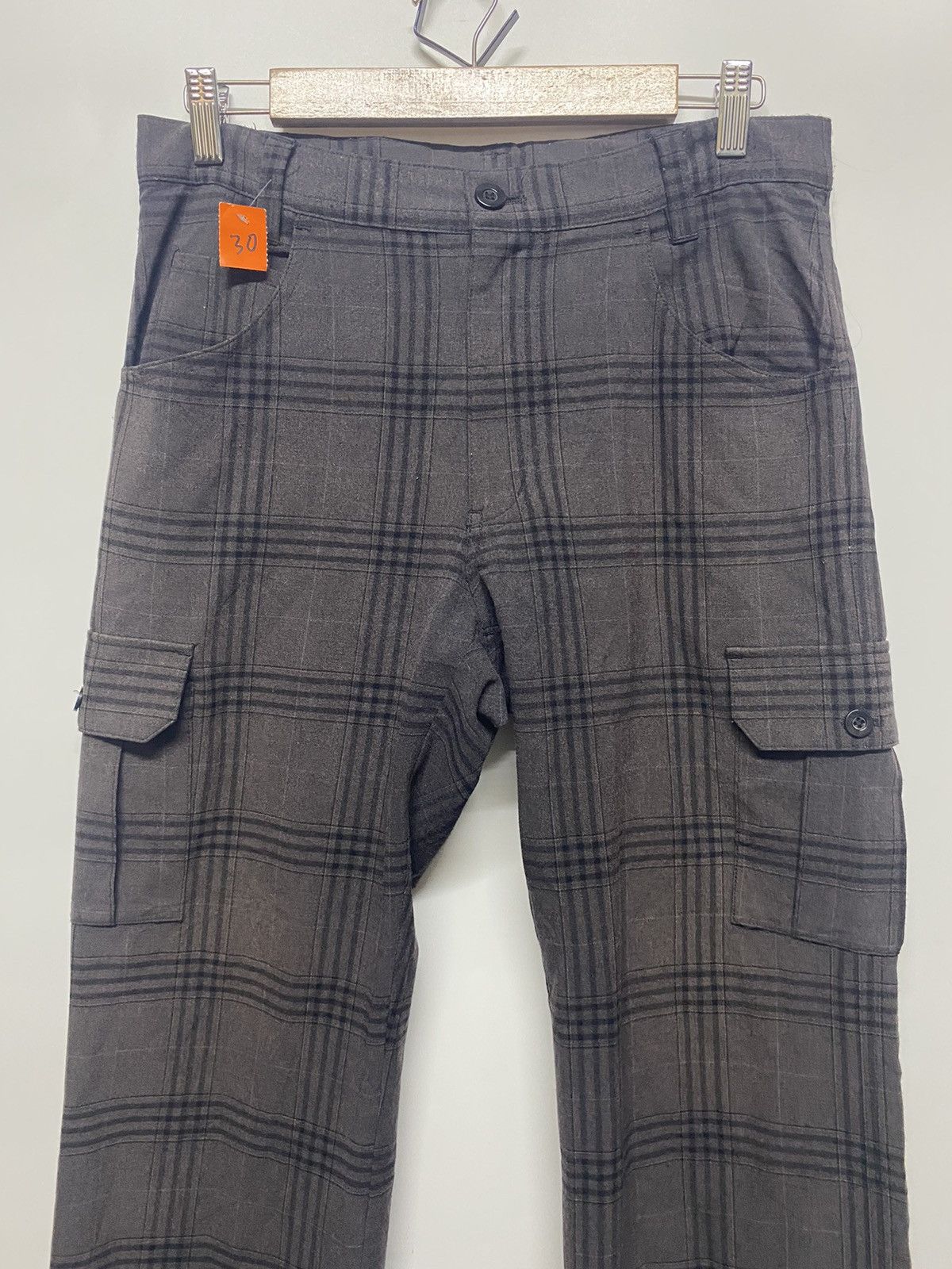 Designer × Japanese Brand Ignio Pants Womens Brown Plaid Cargo Multi Pocket Japanese Size 32" / US 10 / IT 46 - 5 Thumbnail