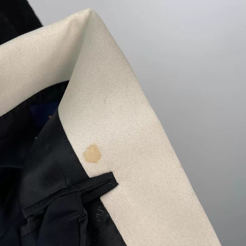 Louis Vuitton Louis Vuitton Black Cream White Silk Trim Women's Long Coa Size S / US 4 / IT 40 - 4 Thumbnail