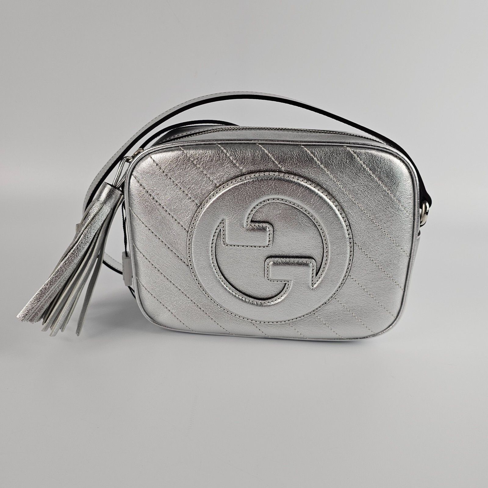 Gucci GUCCI Blondie Small Silver Leather Shoulder Bag New Size ONE SIZE - 3 Thumbnail
