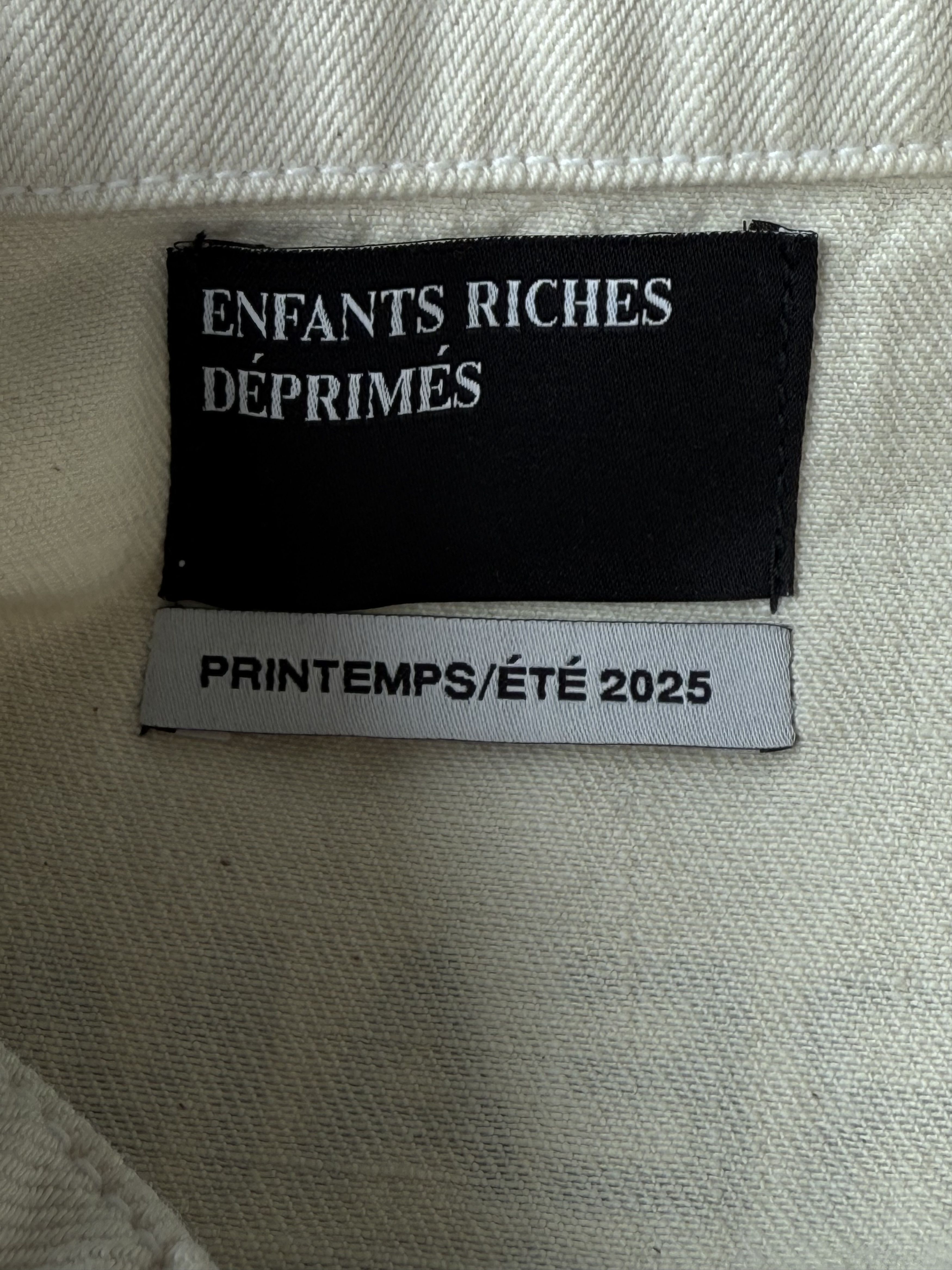 Enfants Riches Deprimes White & Black Type VII Distressed Denim Jacket Size US S / EU 44-46 / 1 - 3 Thumbnail