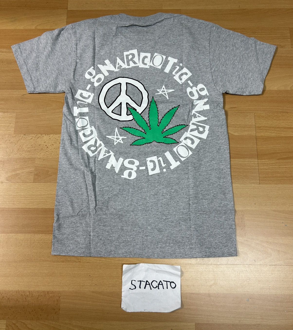 Gnarcotic × Rap Tees Gnarcotic Lil Gnar Weed Peace Sign Tee Grey Size US S / EU 44-46 / 1 - 1 Thumbnail