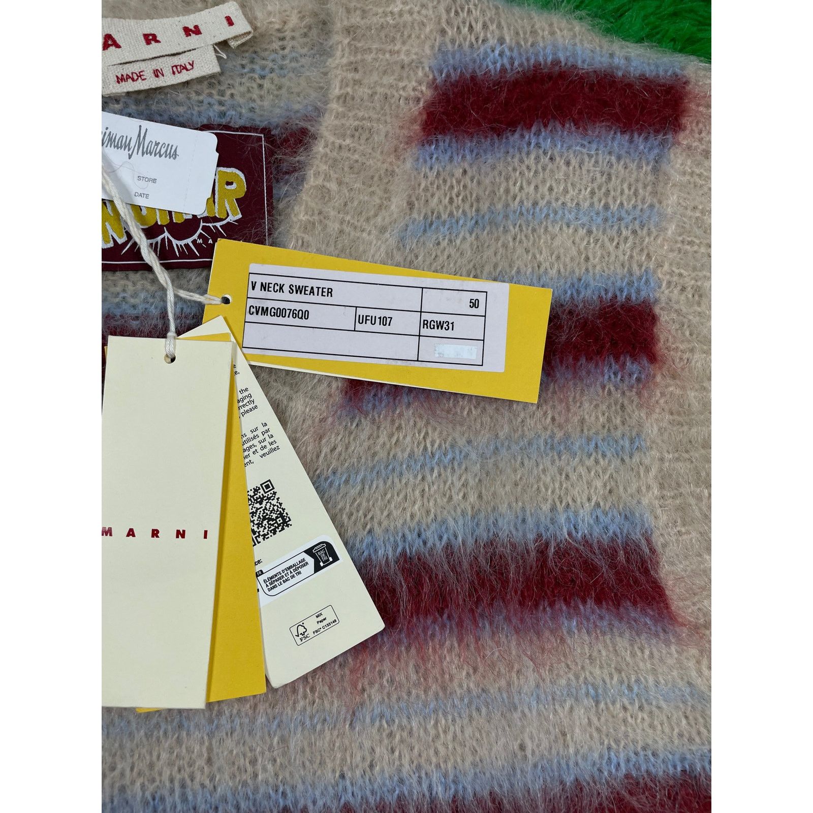 Marni Marni Vest Cream Maroon Baby Blue Size 50 (Medium) New Size US M / EU 48-50 / 2 - 4 Thumbnail