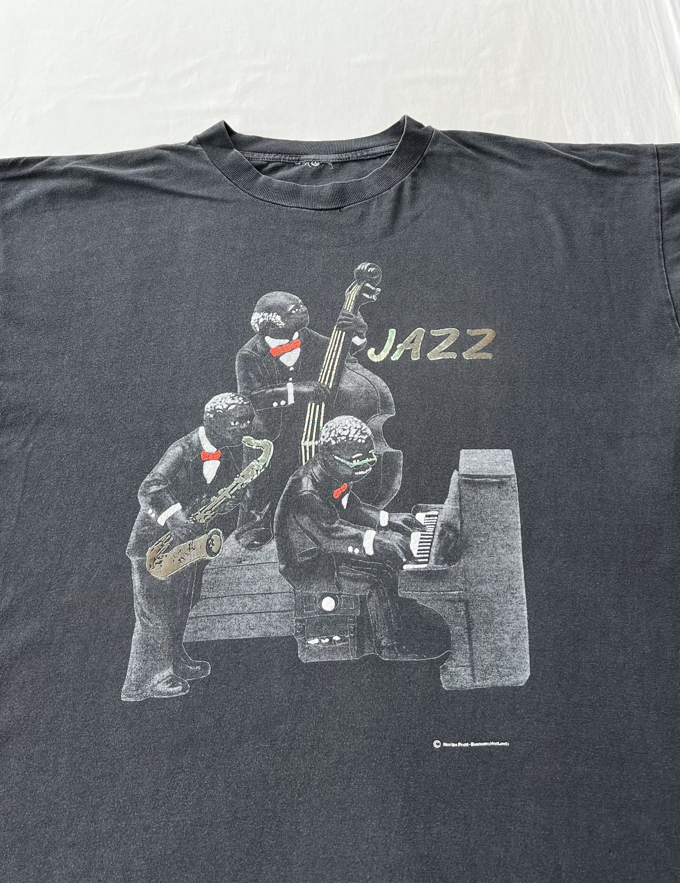 Vintage Vintage 90s Jazz Music New Orleans Faded Black T-shirt Size US XL / EU 56 / 4 - 3 Thumbnail