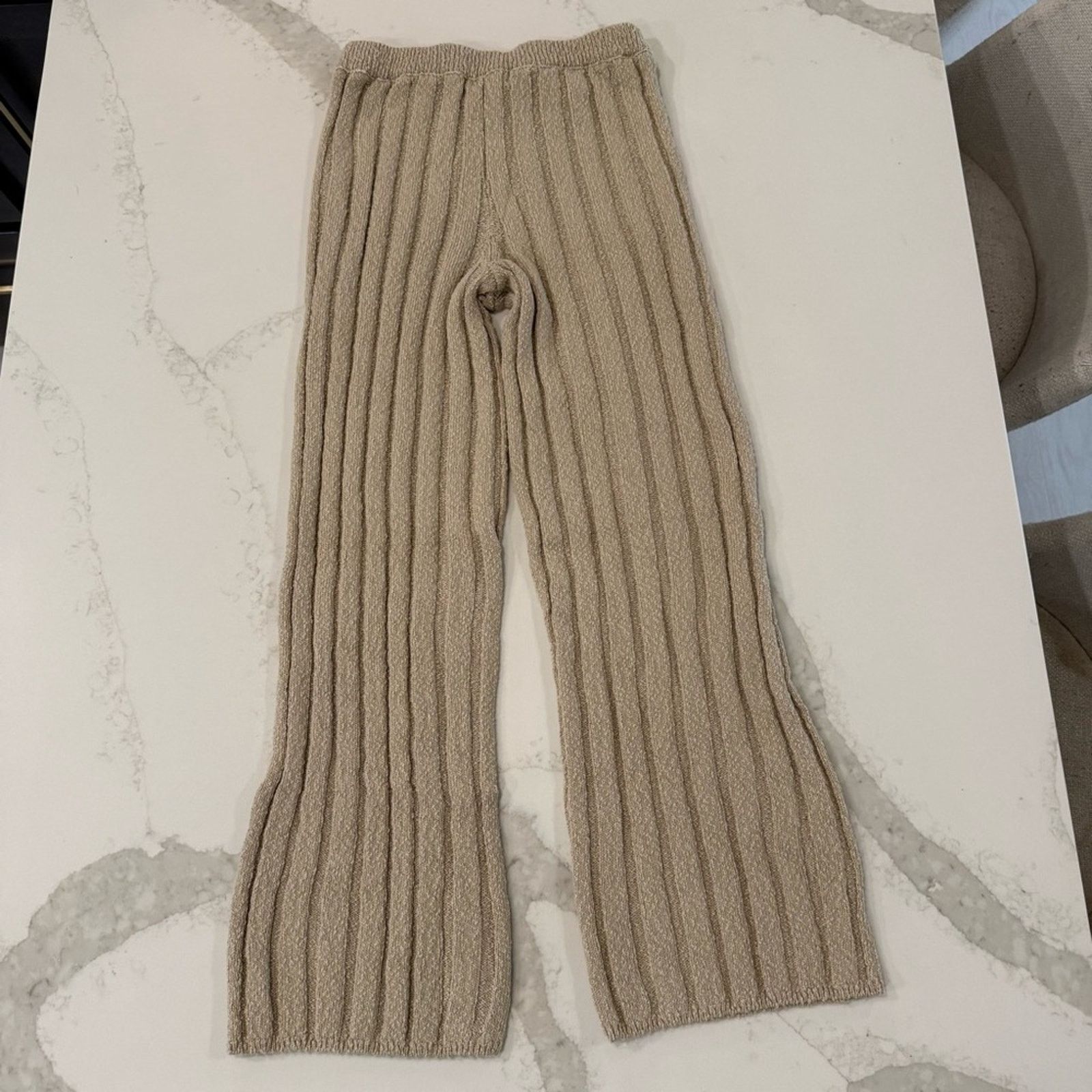 Free People Free People Beach Wide Rob Knit Pants Womens Small Oatmeal Size 28" / US 6 / IT 42 - 6 Thumbnail
