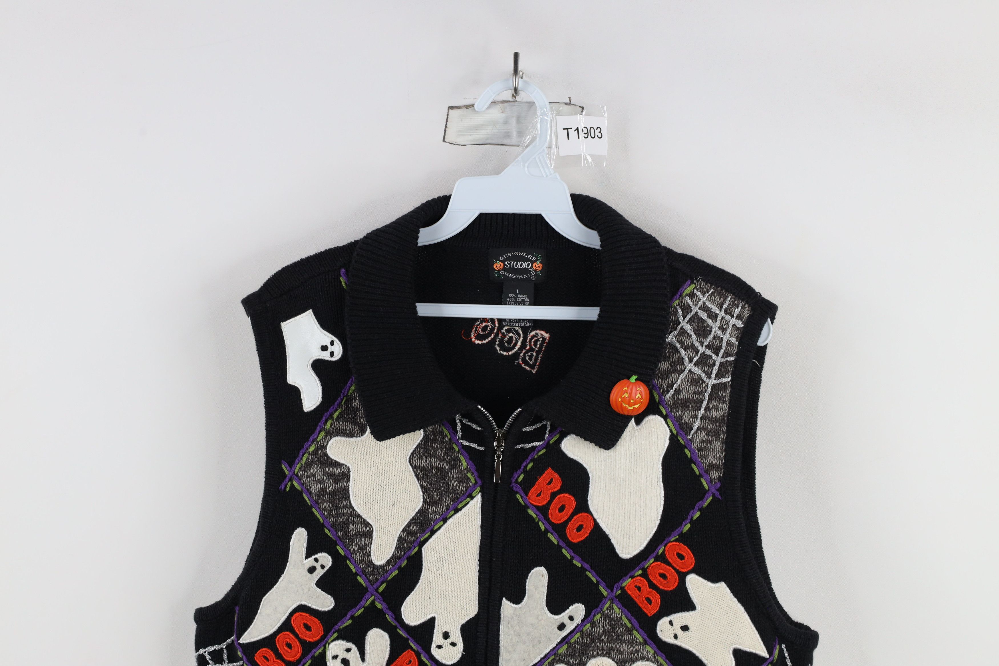 Vintage Vintage 90s Streetwear Ghost Spider Cardigan Sweater Vest Size L / US 10 / IT 46 - 2 Thumbnail