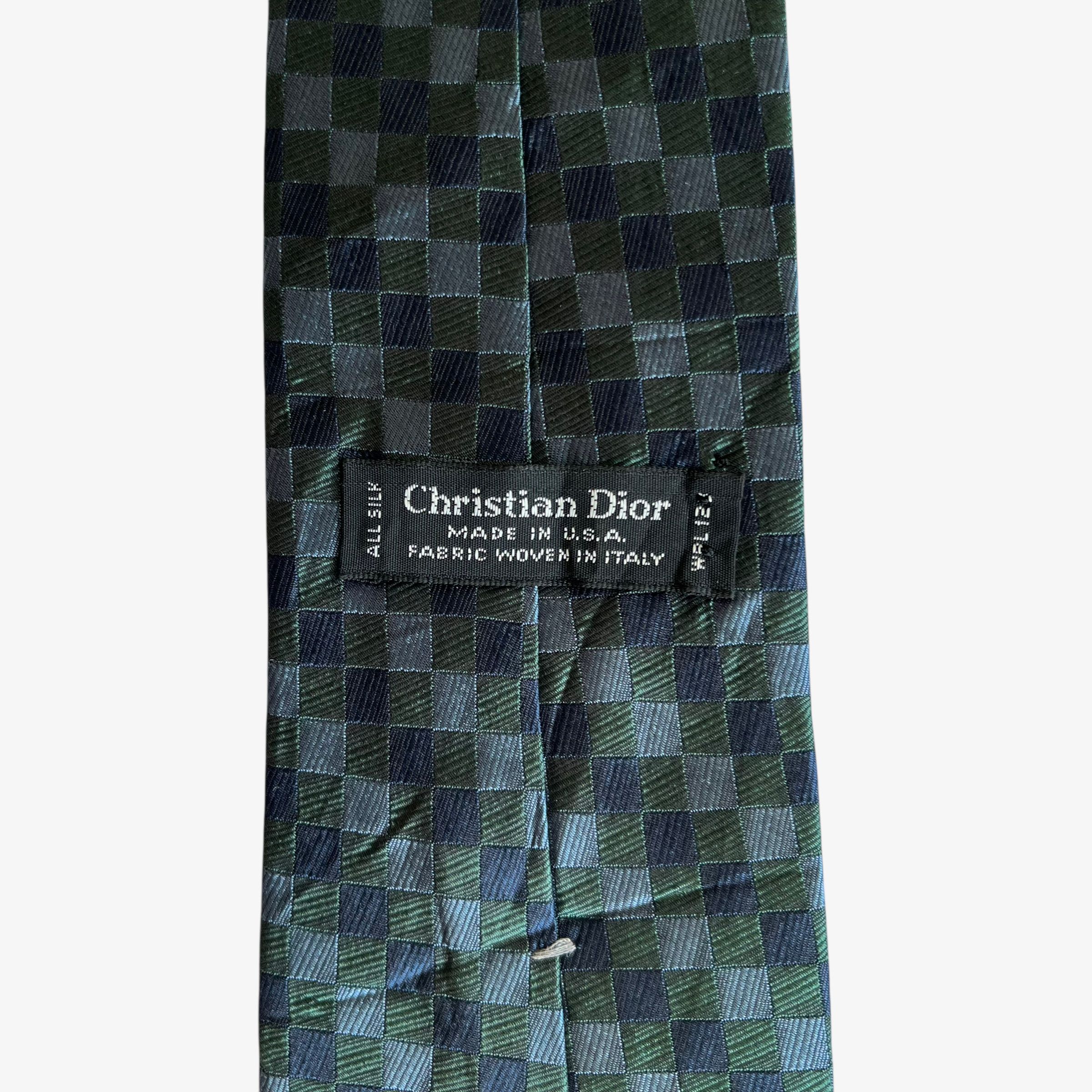 Dior Vintage 90s Christian Dior Monsieur Checkered Woven Silk Tie Size ONE SIZE - 2 Thumbnail