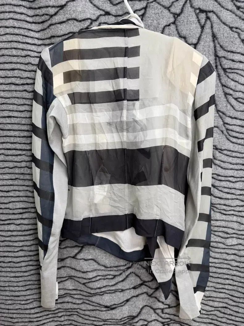 Rick Owens Rick Owens Chiffon and mesh striped biker jacket Size XS / US 0-2 / IT 36-38 - 5 Thumbnail