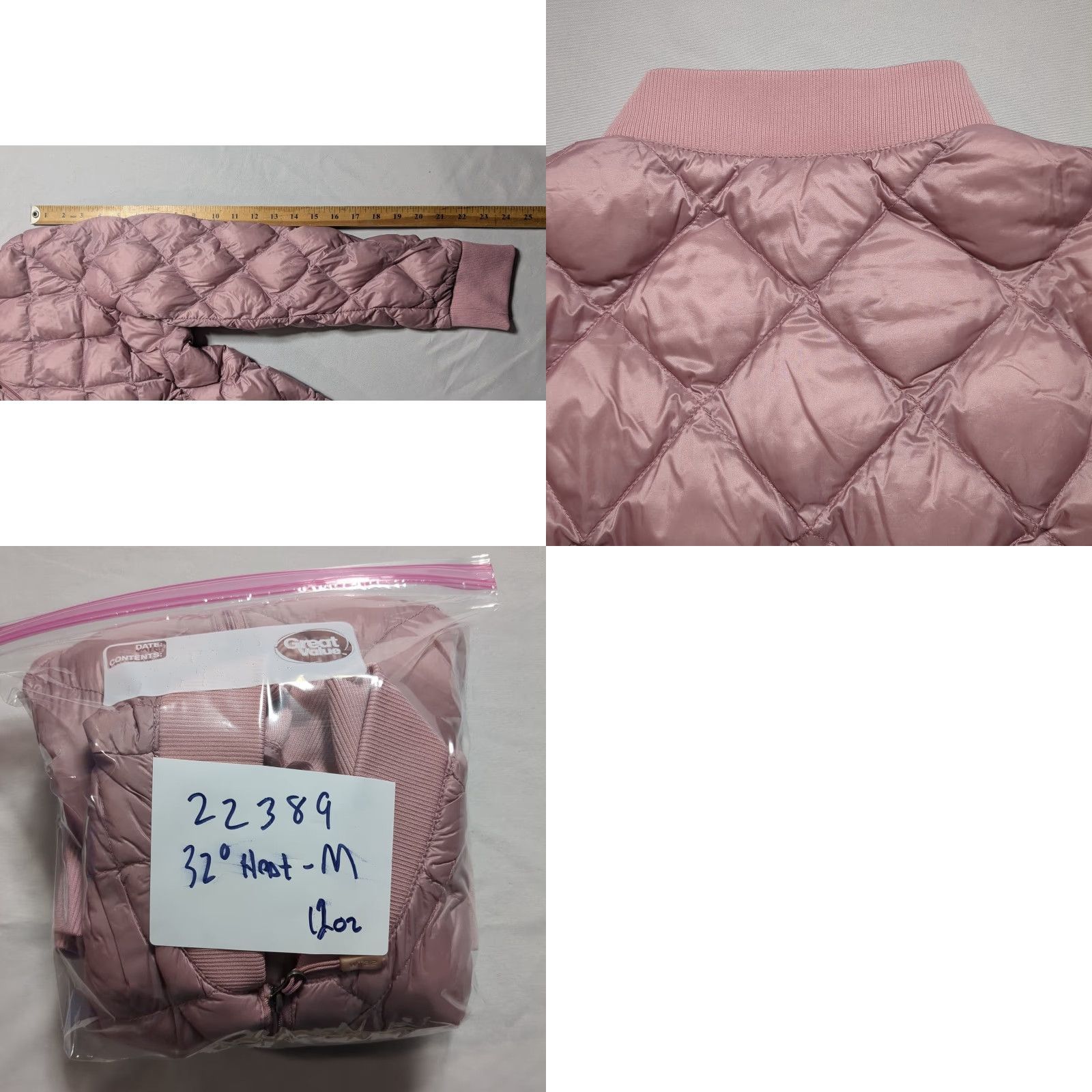 Vintage 32 Degrees Heat Womens Down Quilted Bomber Jacket Mauve Pink Size Medium Size M / US 6-8 / IT 42-44 - 9 Thumbnail