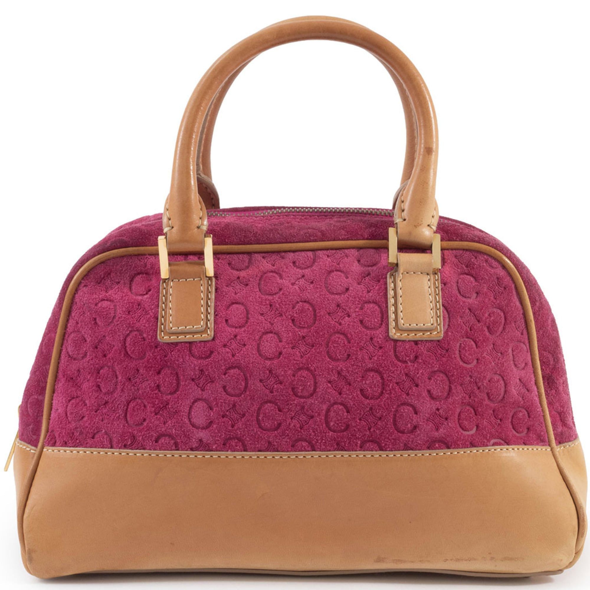 Celine Celine Bag C Macadam Suede Handbag MC00/2 Purple Camel Size ONE SIZE - 1 Thumbnail