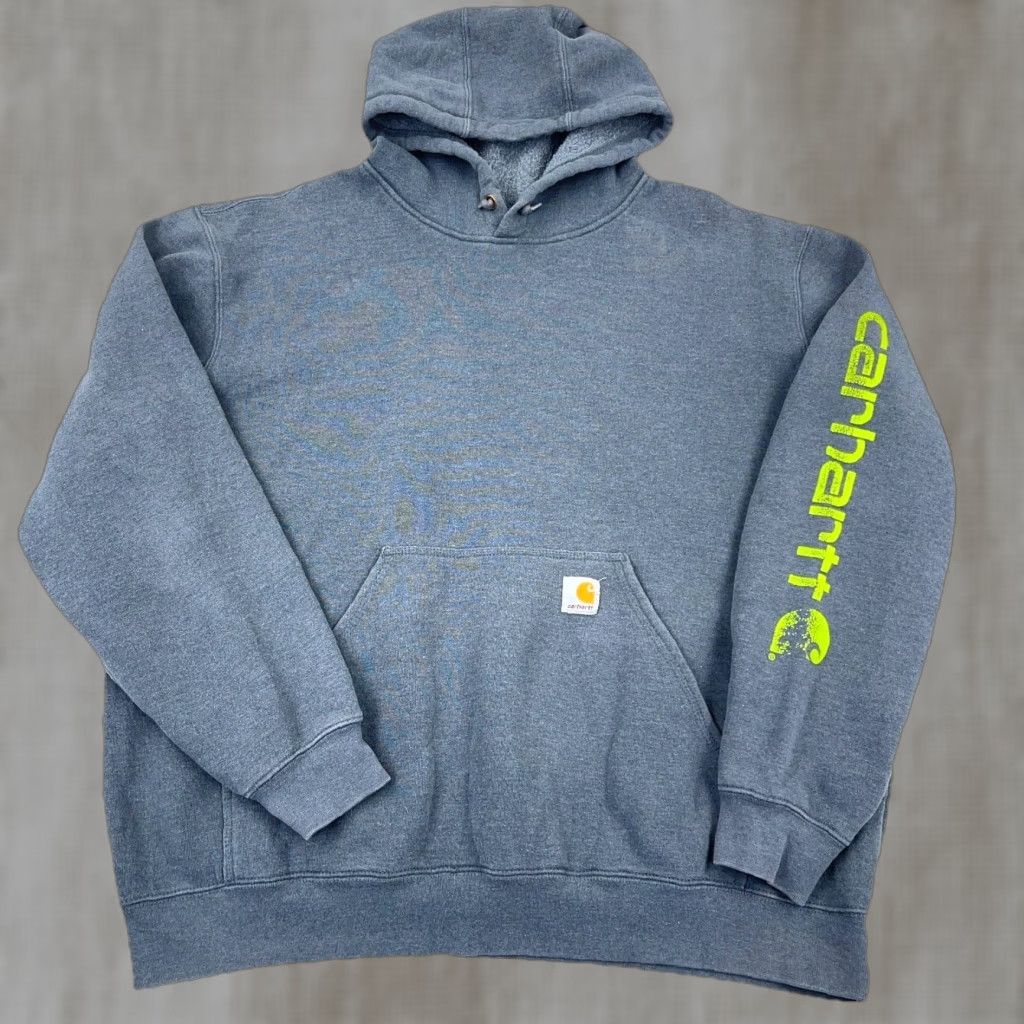 Carhartt Carhartt Hoodie Men XL Gray Regular Fit Fleece Pullover Crew Neck Embroidered Logo Mens Size US XL / EU 56 / 4 - 1 Thumbnail