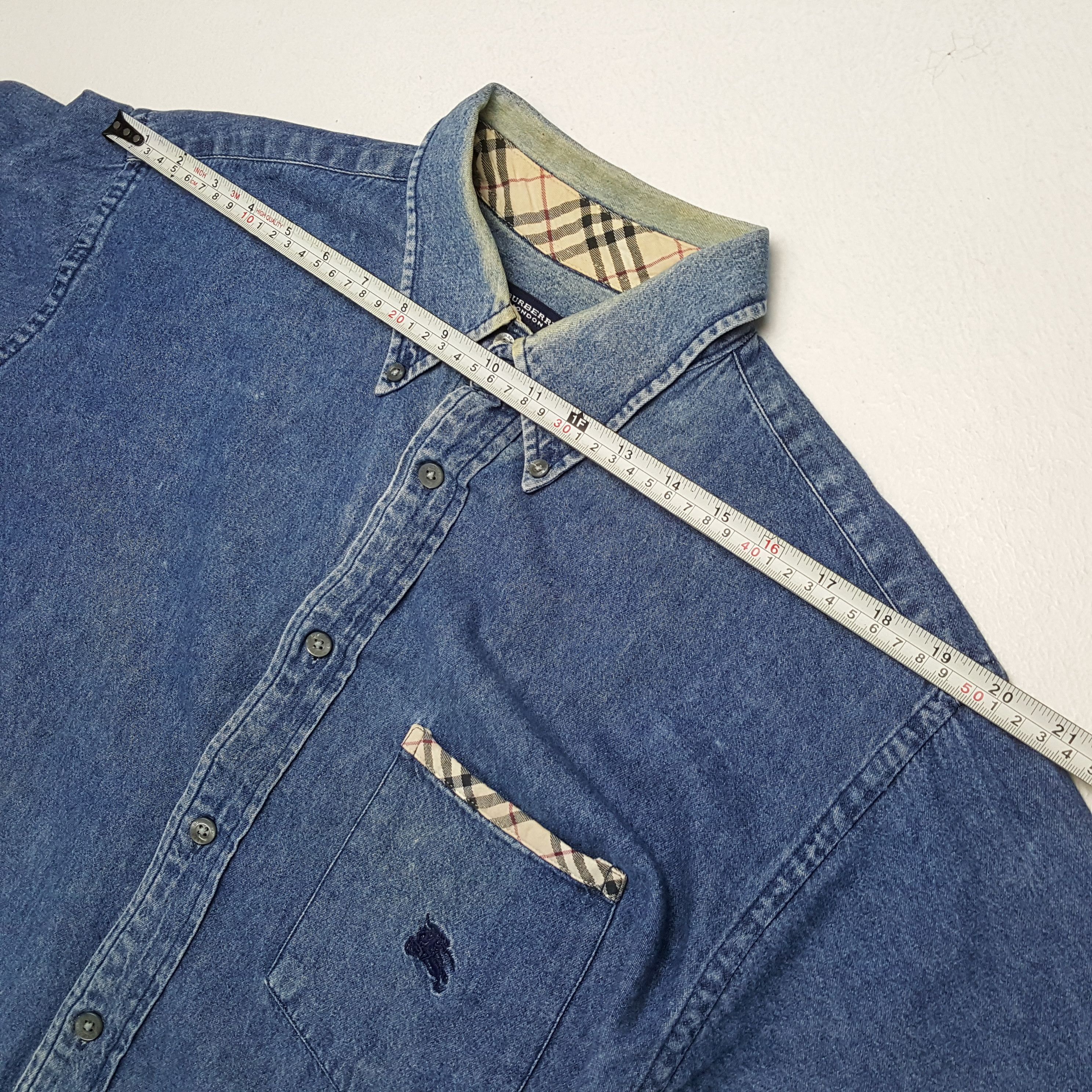 Burberry × Vintage Vintage BURBERRY LONDON Fashion Style Denim Shirts Size US M / EU 48-50 / 2 - 4 Thumbnail