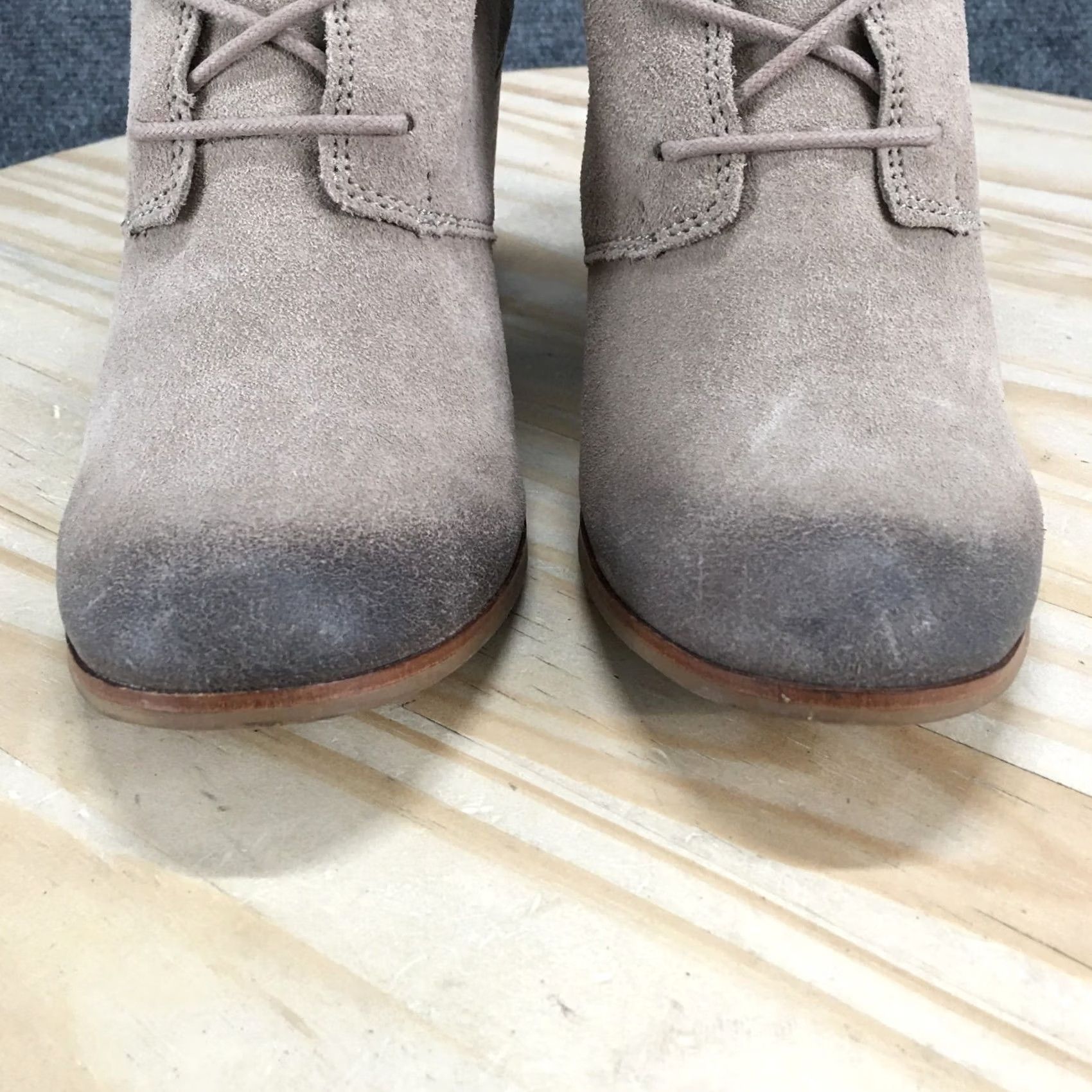 Toms TOMS Boots Womens 9.5 Ankle Bootie Beige Almond Toe Lace Up Block Heel Casual Shoes Size US 10 / IT 40 - 4 Thumbnail