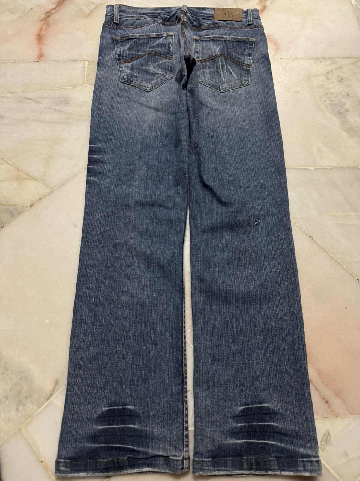 Armani Exchange 💥FLARED💥90s ARMANI EXCHANGE CLAWMARK SICK JEANS DISTRESS Size US 30 / EU 46 - 13 Thumbnail