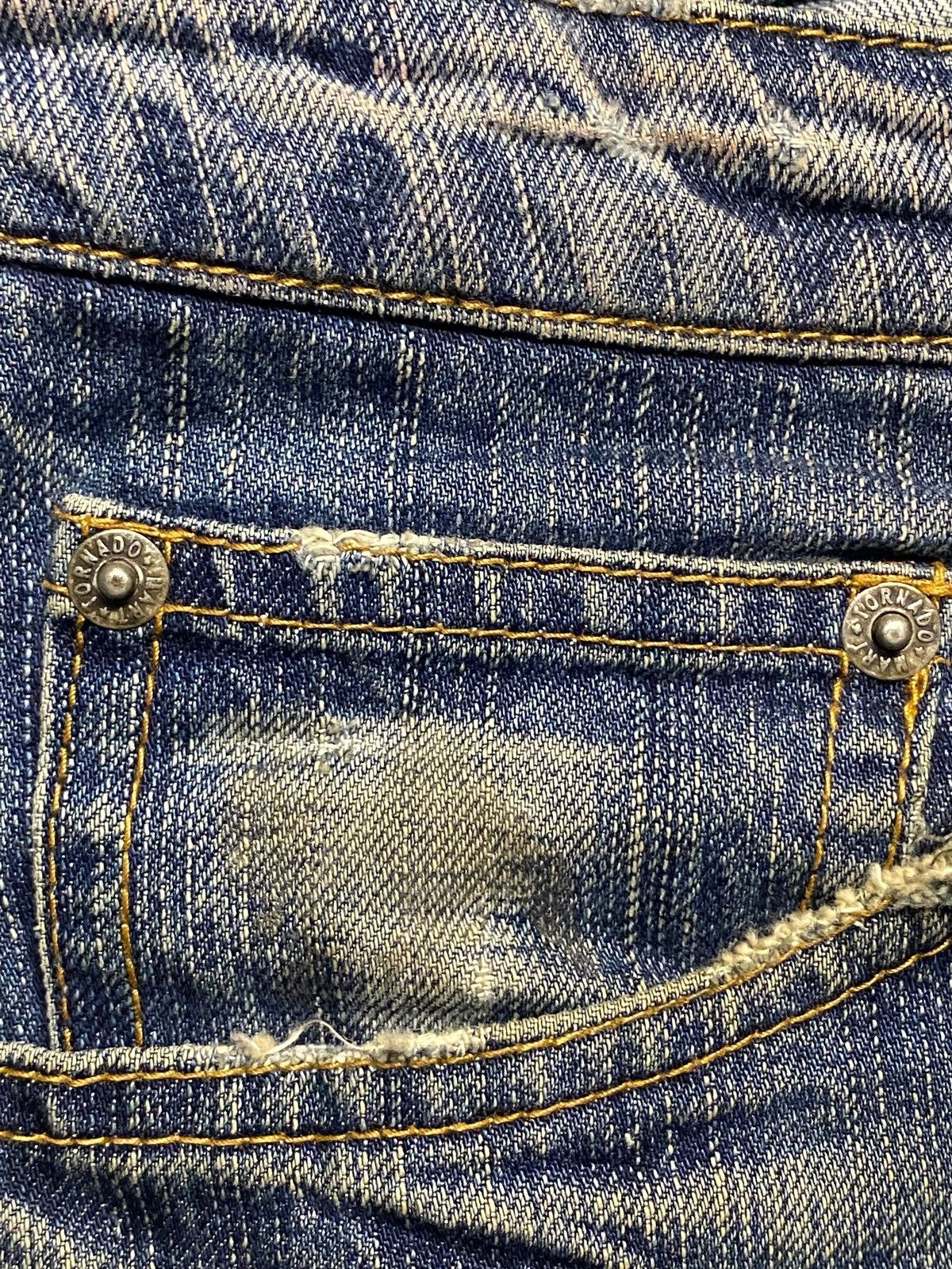 Tornado Mart Tornado Mart Gold Splatter Flare Lace Up Jeans Size US 32 / EU 48 - 13 Thumbnail
