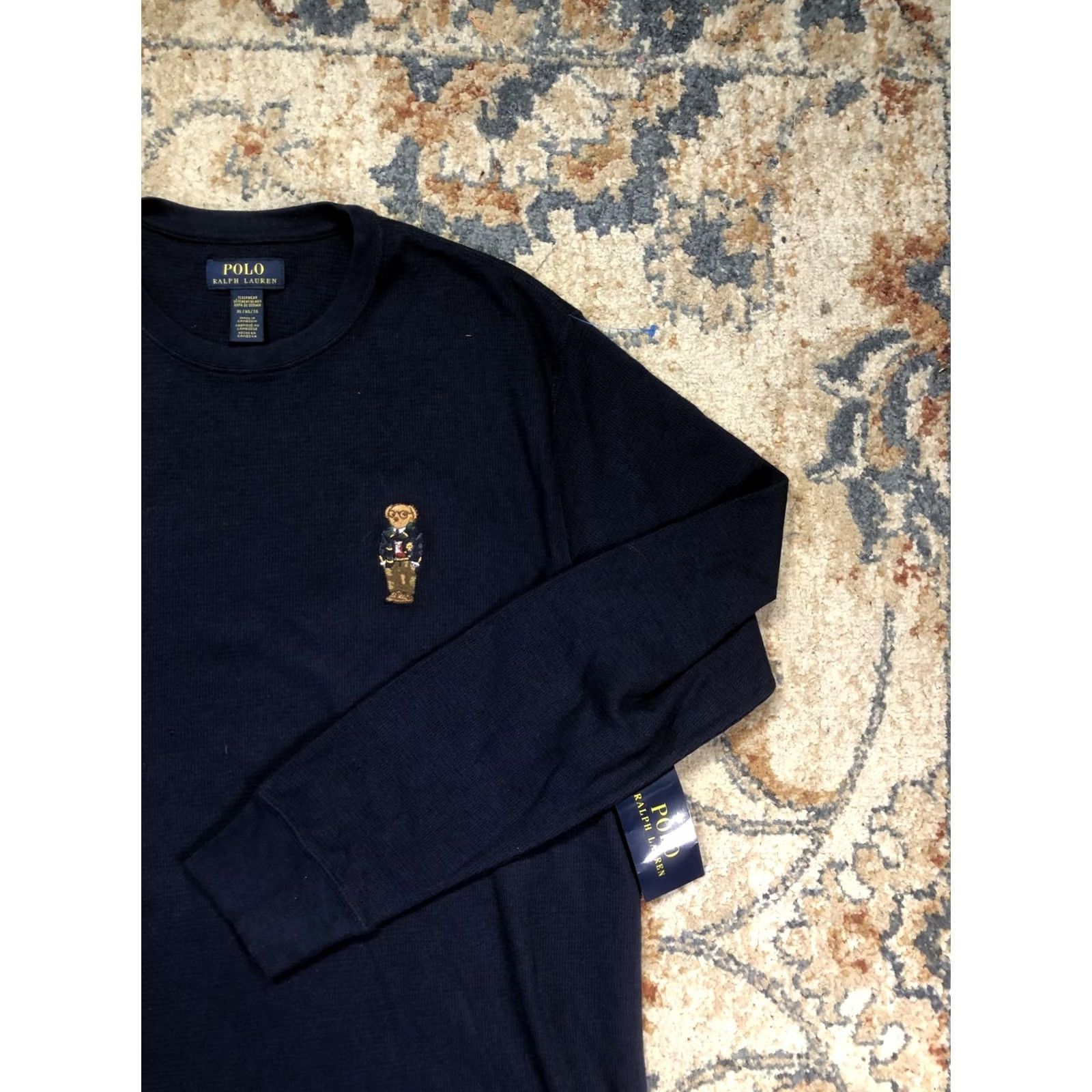 Polo Ralph Lauren Polo Ralph Lauren Sleepwear Shirt Mens XL Blue Waffle Polo Bear Long Sleeve Top Size US XL / EU 56 / 4 - 4 Thumbnail