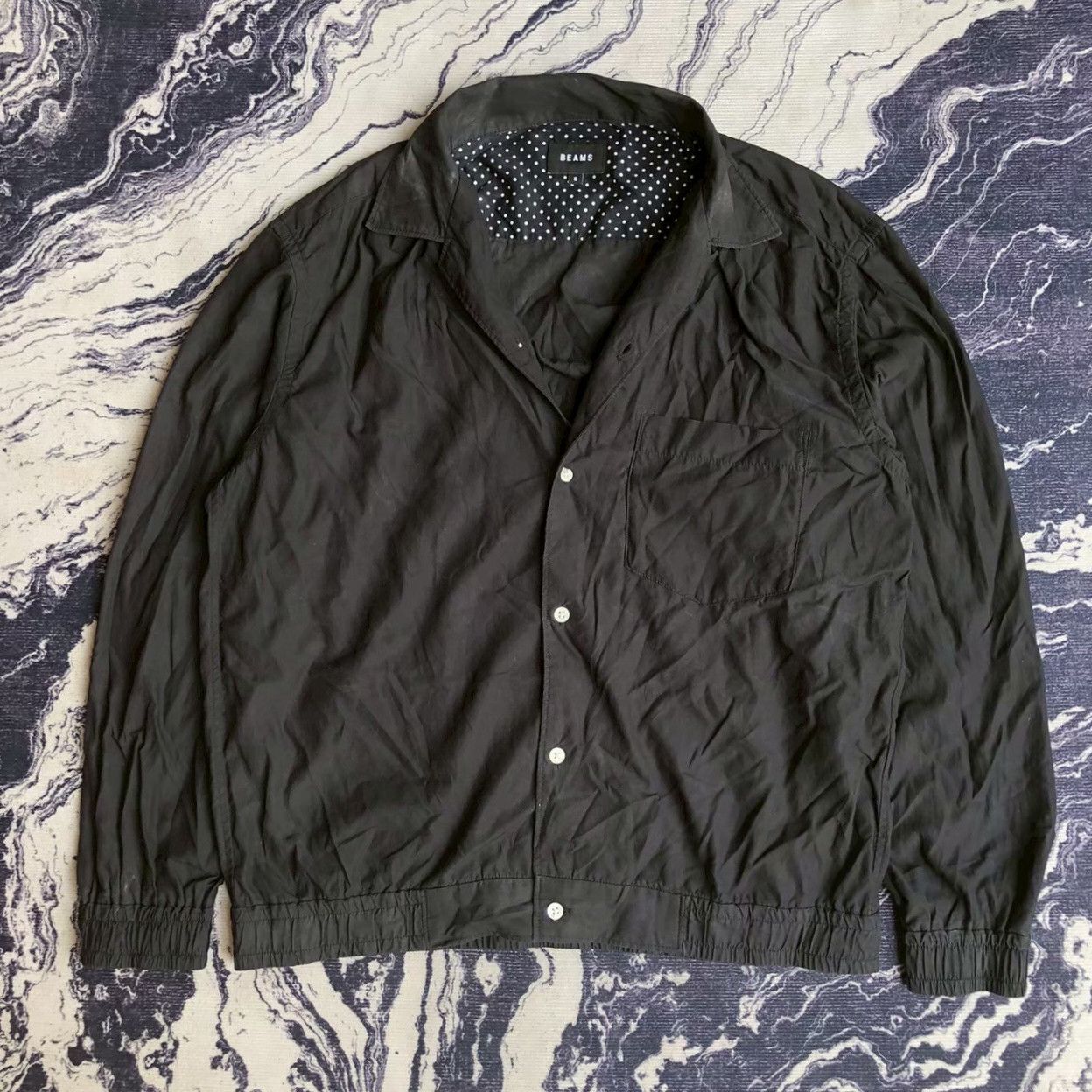 Beams Plus Beams Minimal Black Lightweight Button Jacket Size US S / EU 44-46 / 1 - 1 Thumbnail