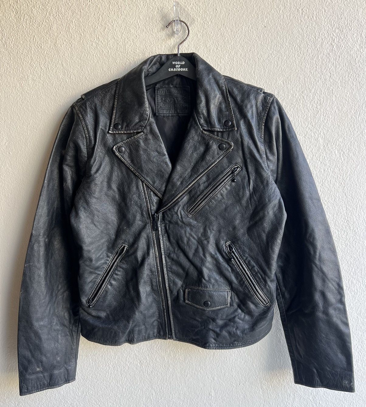 Levi's Levi’s Talon Patina Black Leather Double Collar Biker Jacket Size US M / EU 48-50 / 2 - 25 Thumbnail