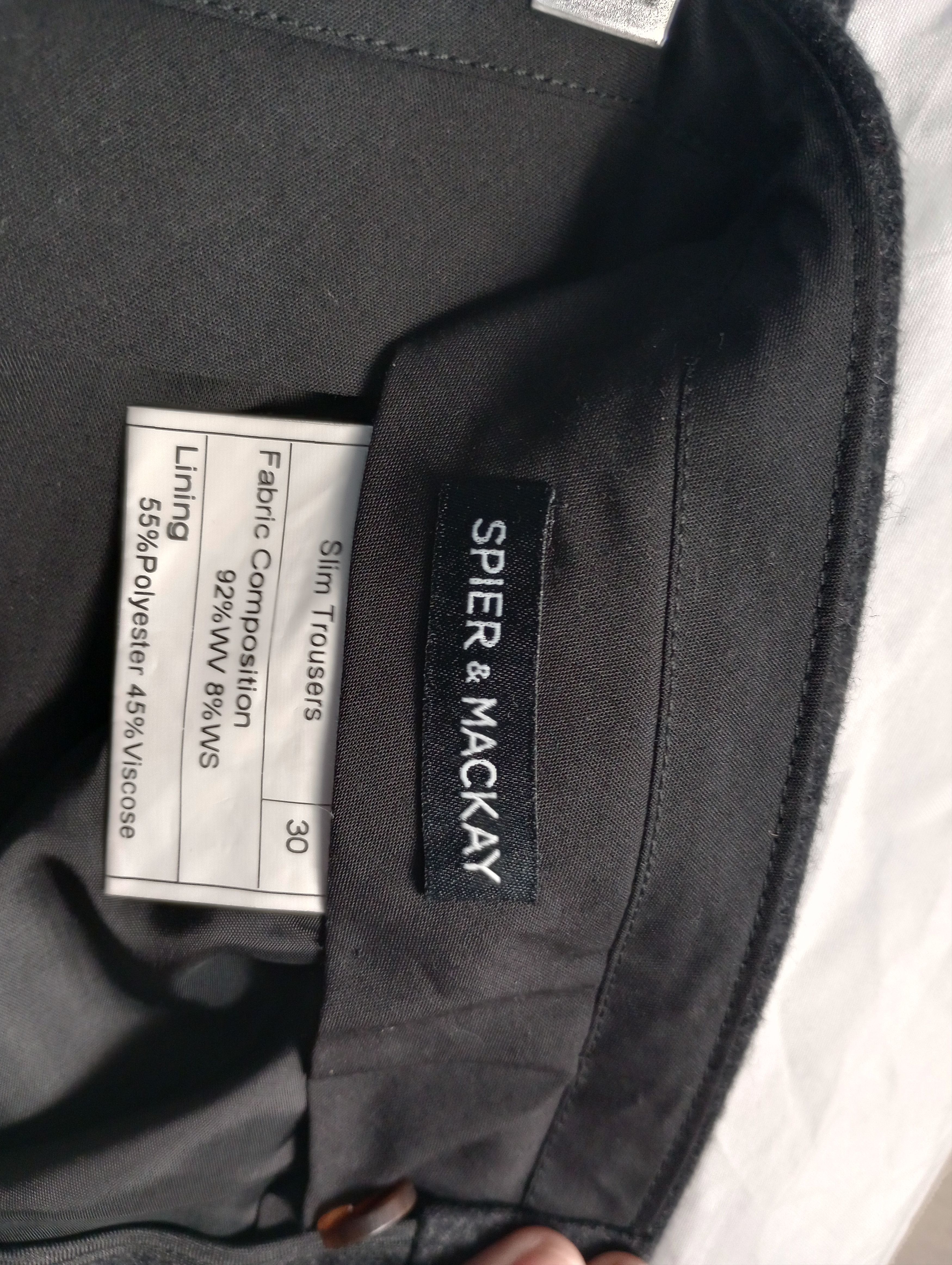 Spier & Mackay Spier & Mackay Wool Flannel Trousers Charcoal Gray Slim 30 Size 36R - 8 Thumbnail