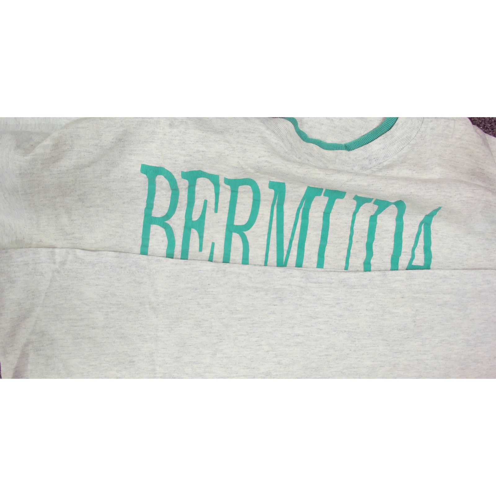 Vintage Vintage 1990s Single Stitch Bermuda Puff Print Boxy Tee Size US L / EU 52-54 / 3 - 7 Thumbnail