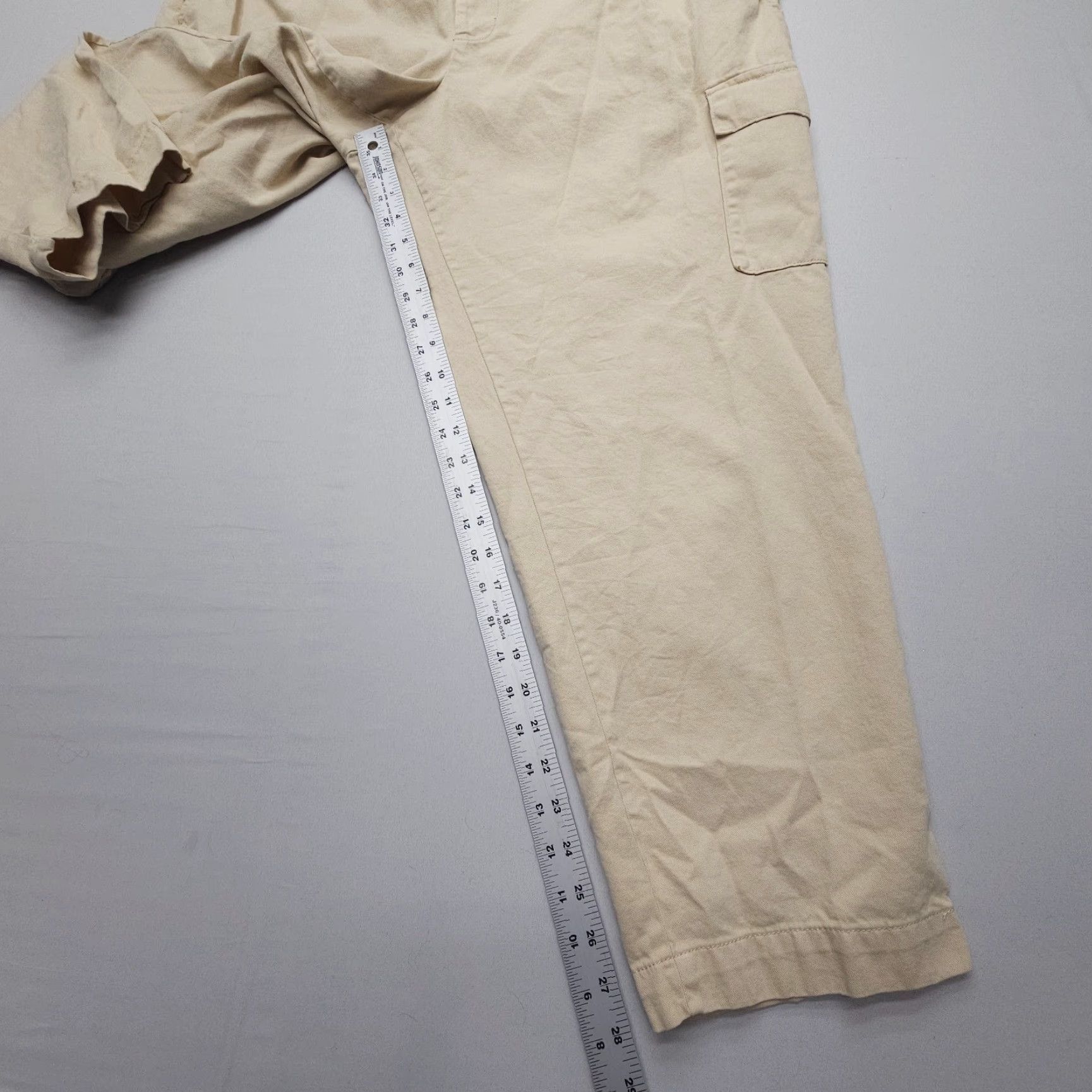 Gap Gap Women Pants Cargo High Rise Pull On 2XL Tan Beige Cotton Blend Elastic Waist Relaxed Inseam 28” Size 40" / US 18 - 4 Thumbnail
