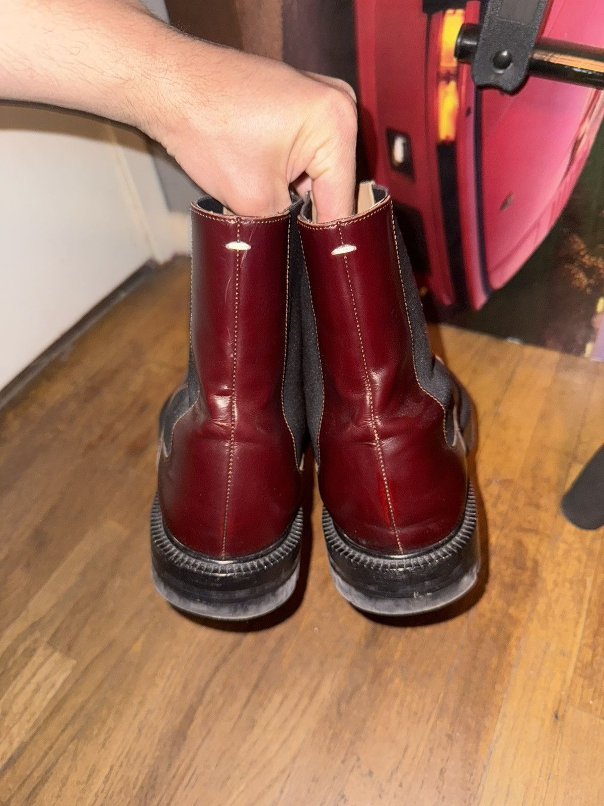 Maison Margiela Maison Margiela Tabi High top Boots Burgandy Size US 10 / EU 43 - 7 Thumbnail