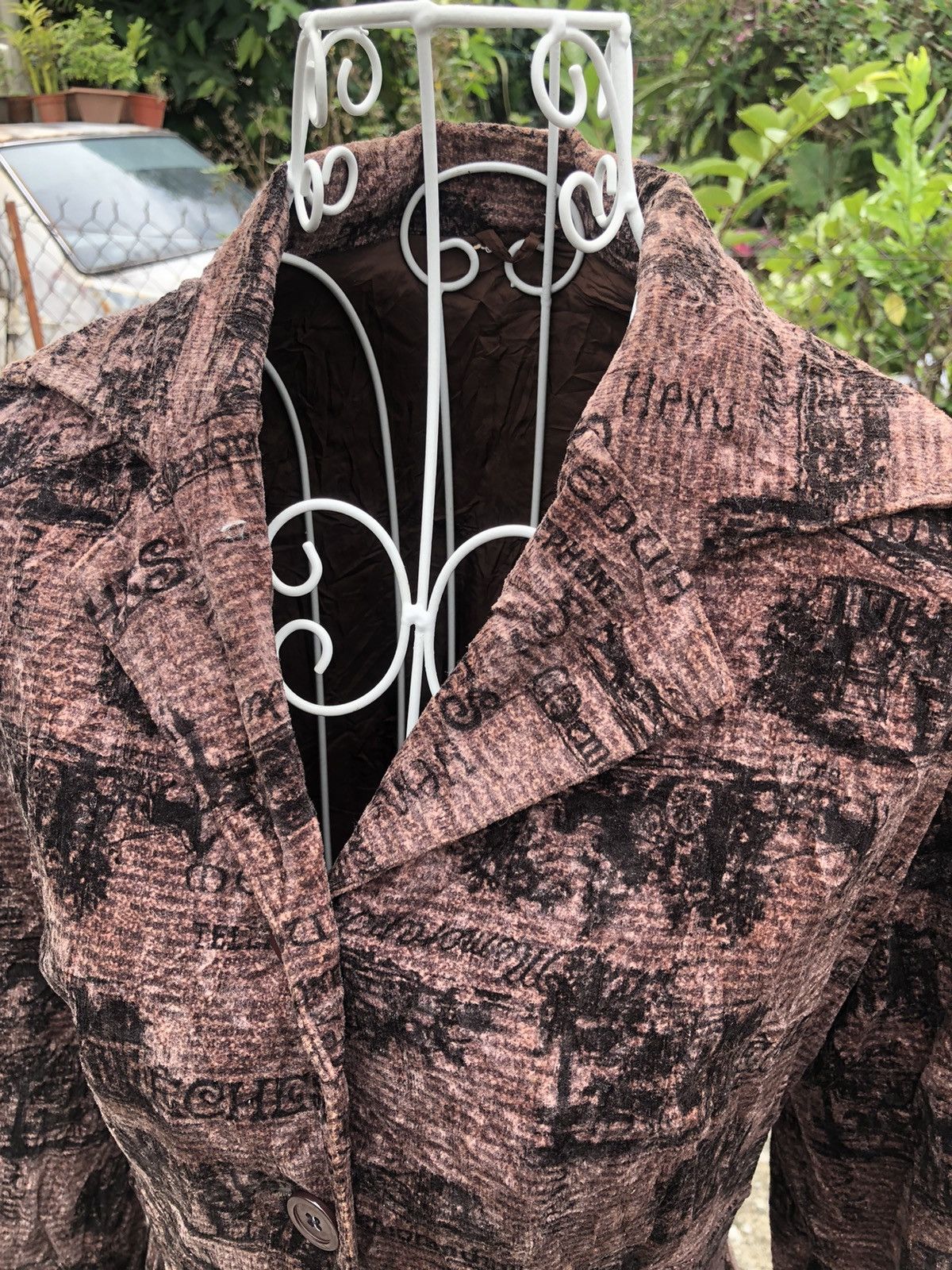 If Six Was Nine 💥RARE!💥 Vintage Punk Poem Style Long Corduroy Jacket Size M / US 6-8 / IT 42-44 - 4 Thumbnail