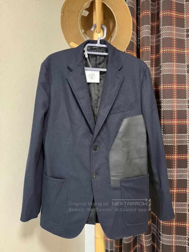 Hermes Hermes Wool Leather Blazer Jacket, 100% Wool + Calf Leathe Size 50R - 1 Thumbnail