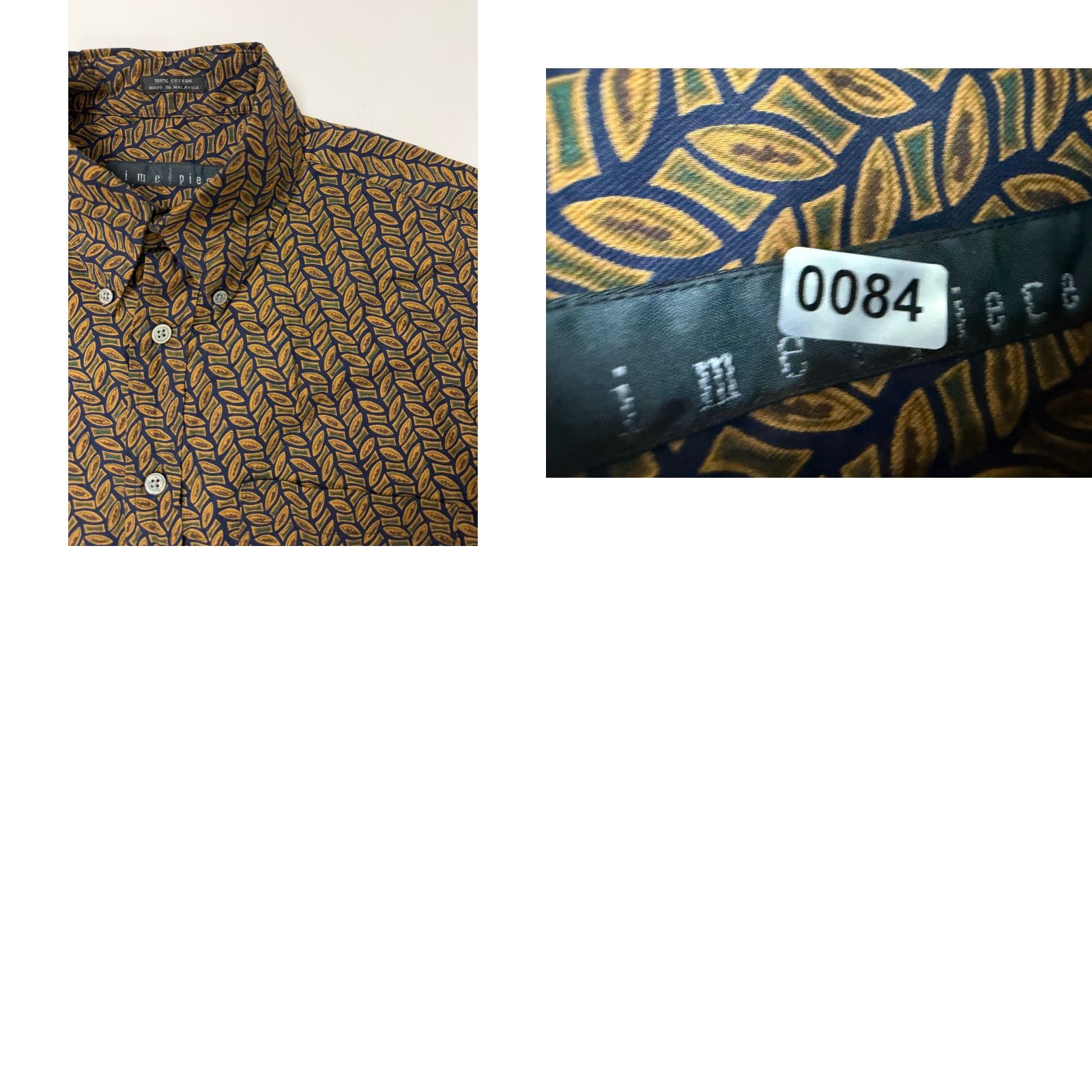 Vintage VINTAGE Time Pieces Shirt Men M Blue Geometric 90s Button-Up Cotton Size US M / EU 48-50 / 2 - 10 Thumbnail
