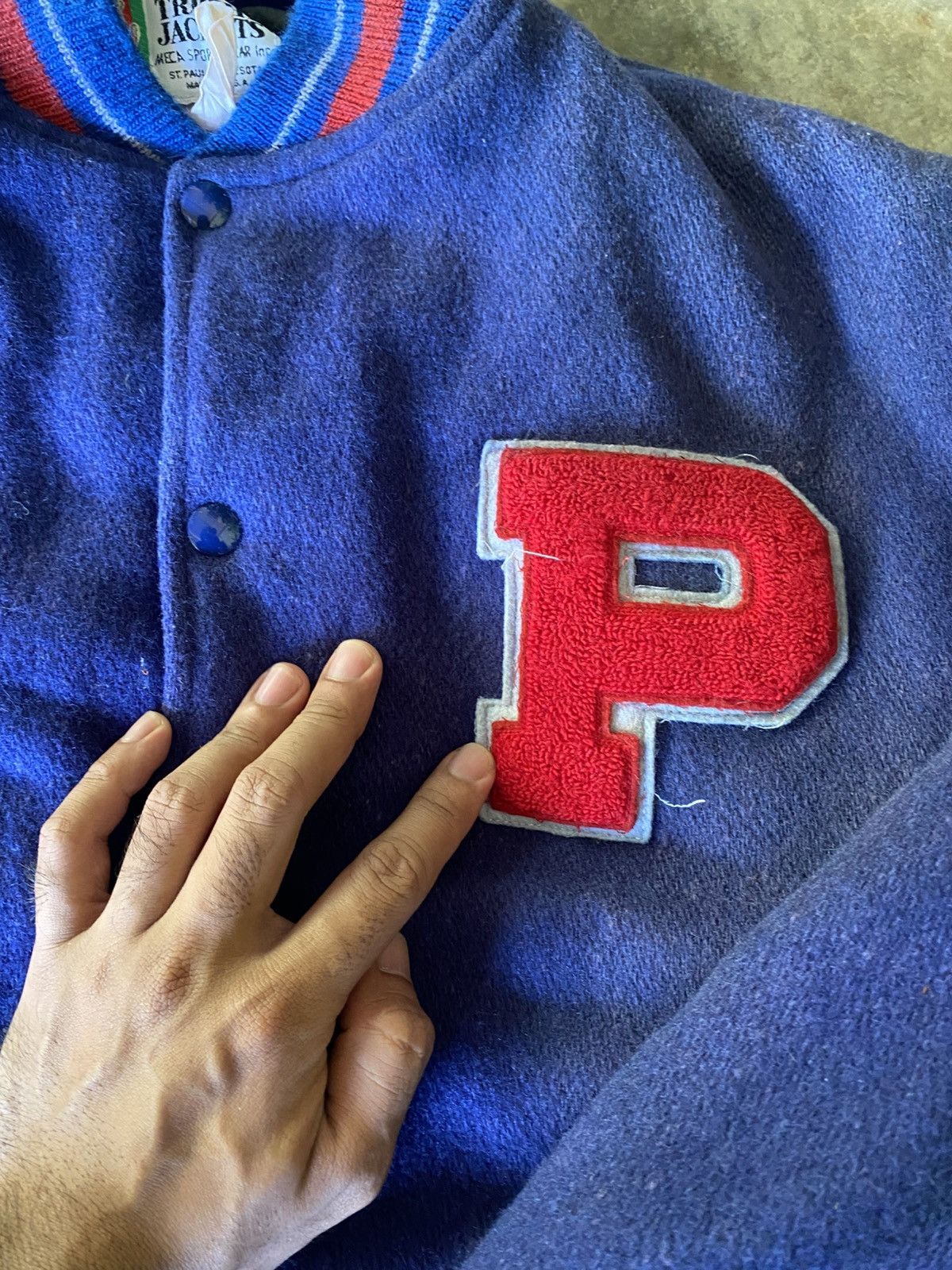 Pepsi VINTAGE Pepsi Cola Varsity Jacket 100 cotton Wool 🔥 Size US L / EU 52-54 / 3 - 6 Thumbnail