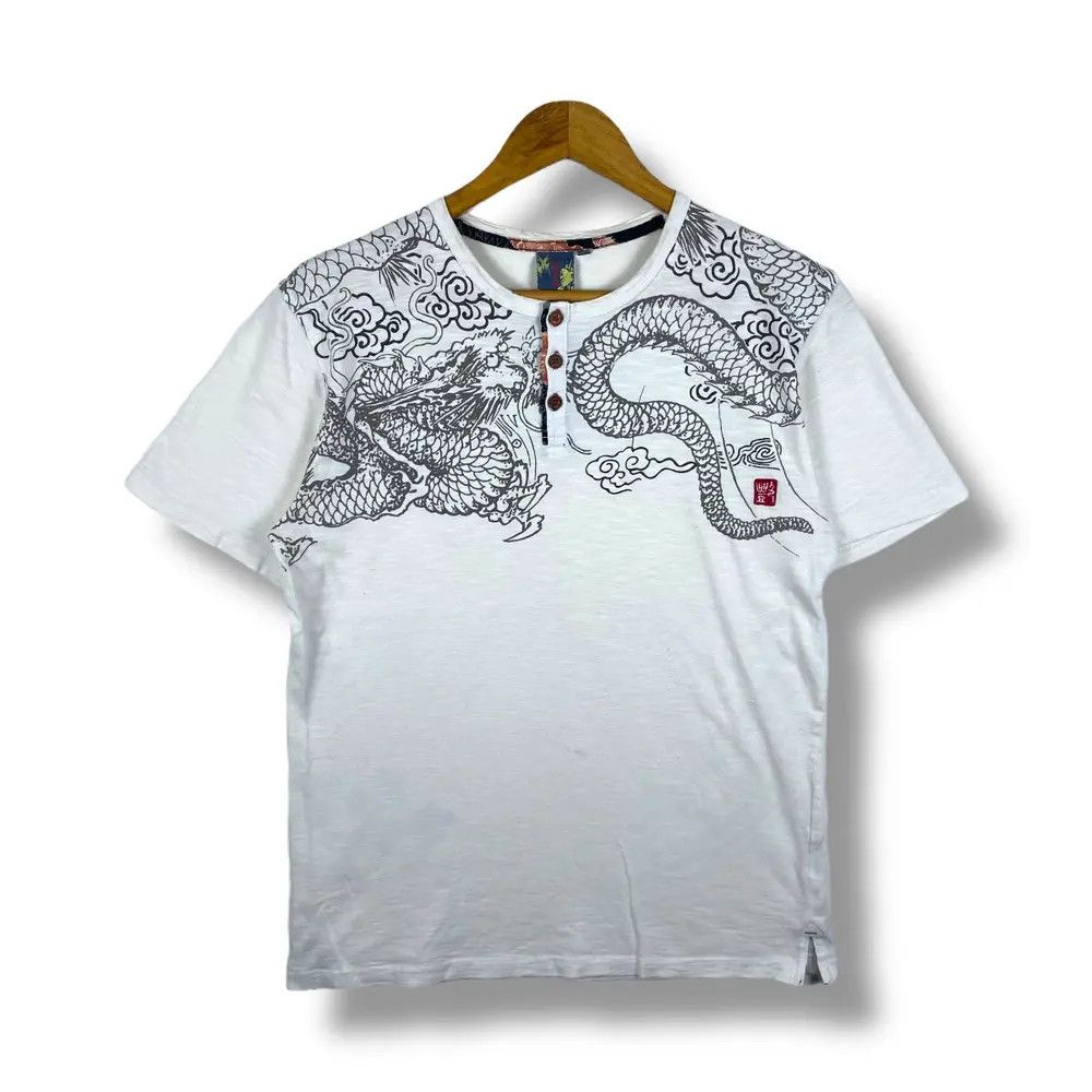 Japanese Brand Japanese Traditional Dragon Sukajan Tee Shirt Medium Size Size US M / EU 48-50 / 2 - 1 Thumbnail
