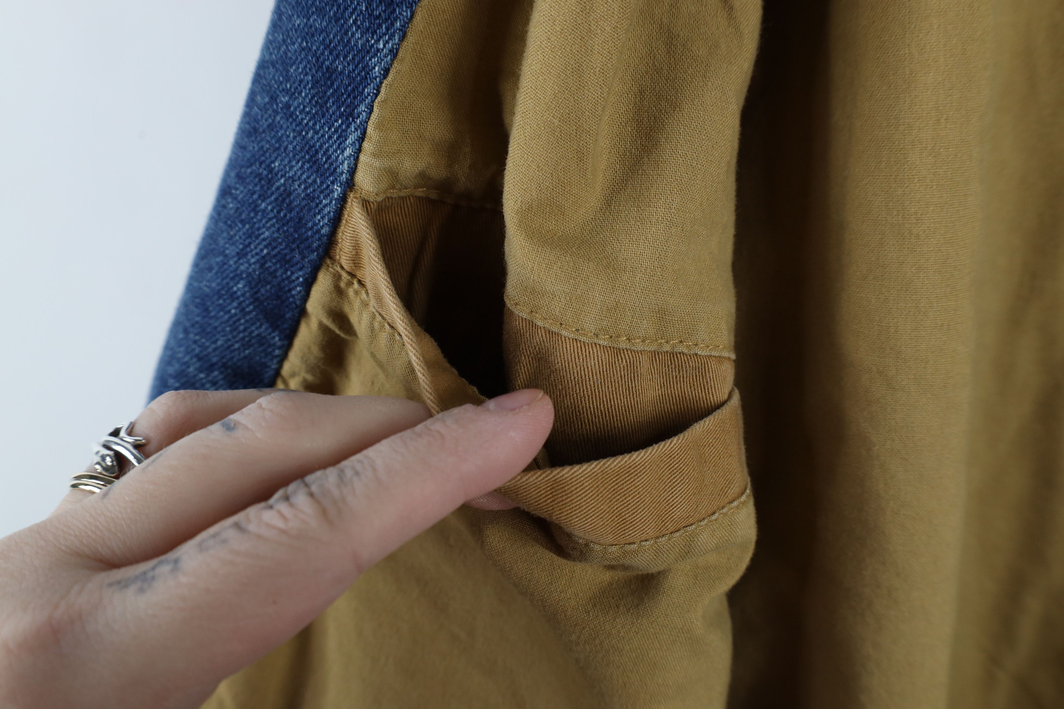 Vintage Vintage 90s Streetwear Eugene Hardwoods Denim Varsity Jacket Size US L / EU 52-54 / 3 - 10 Thumbnail