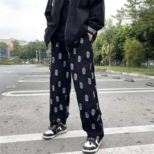 Japanese Brand Skully Full Print Casual Summer Baggy Pants Men Size US 30 / EU 46 - 1 Thumbnail