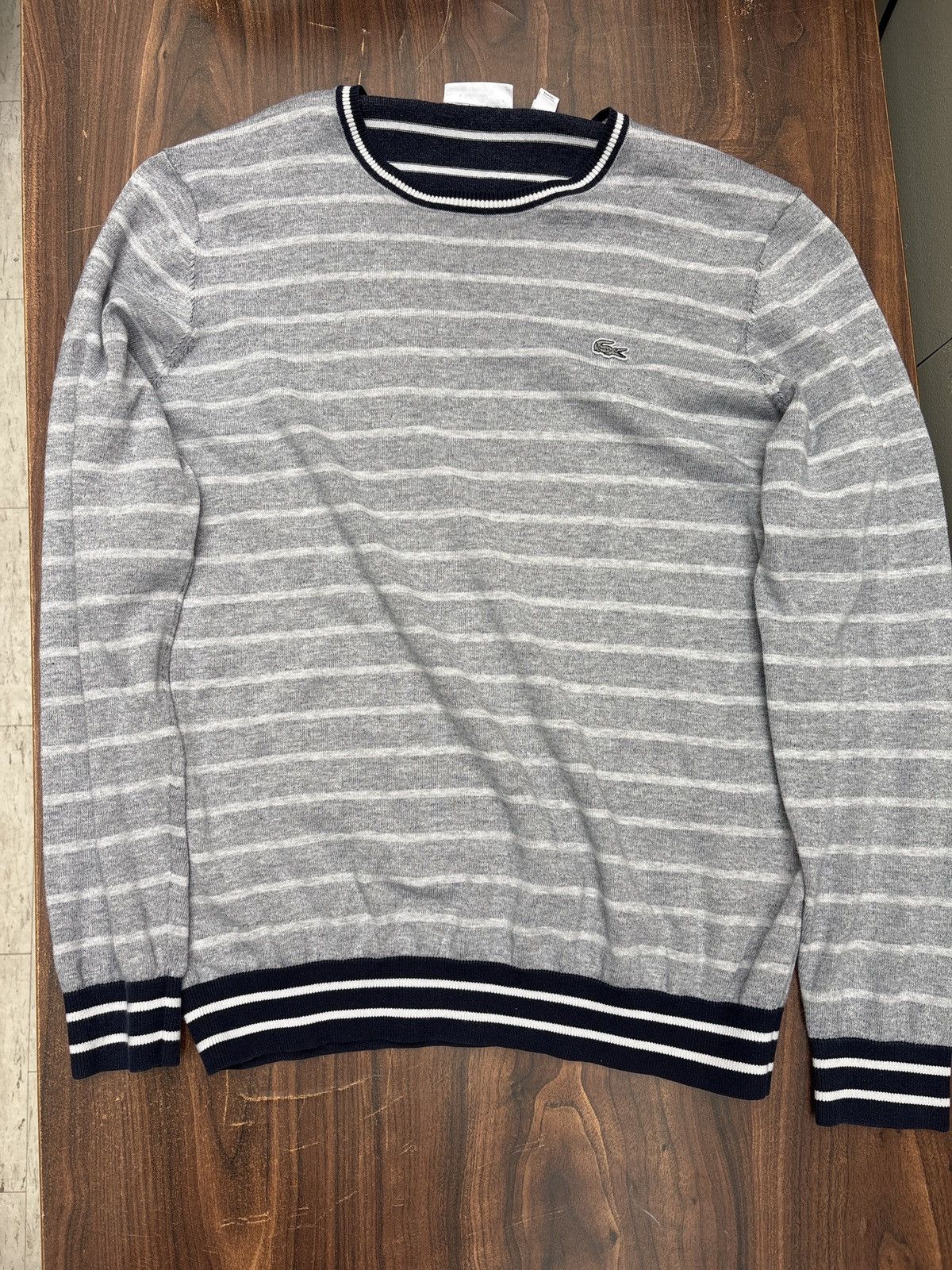 Lacoste Vintage Lacoste two tone striped sweater Size US L / EU 52-54 / 3 - 1 Thumbnail
