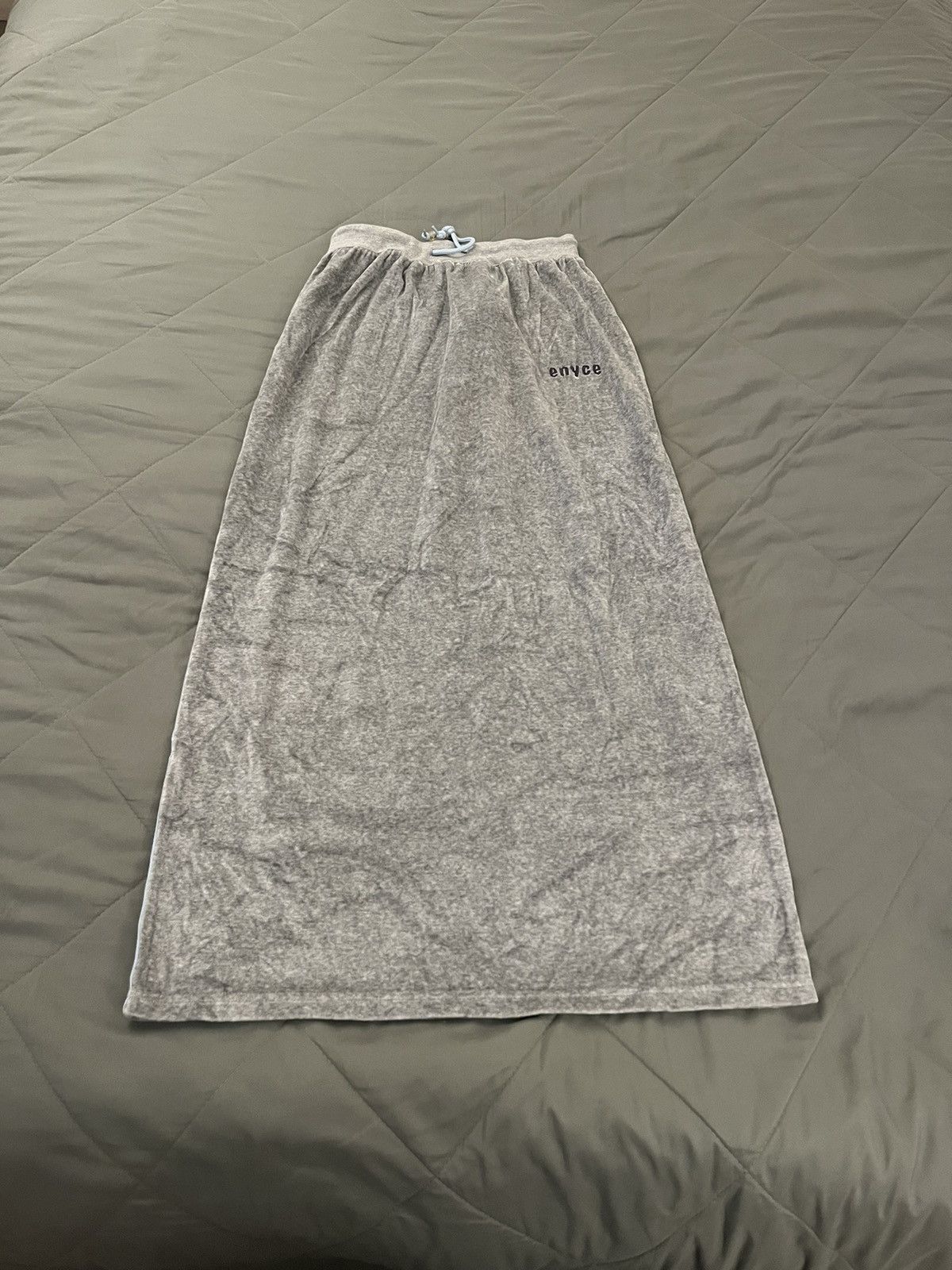 image of Y2K Enyce Femme Velour Maxi Skirt in Grey, Women's (Size 26)
