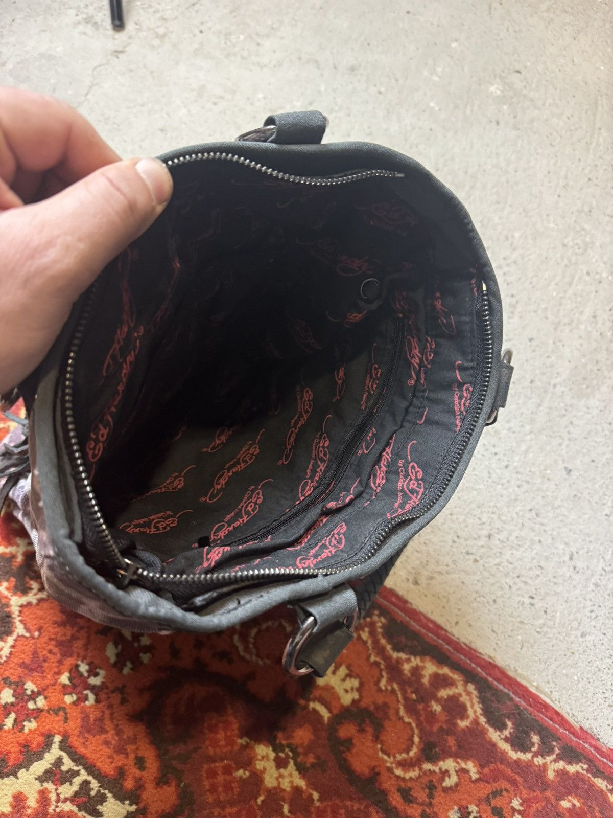 Ed Hardy × Japanese Brand × Vintage Vintage Y2K Ed Hardy Faded Skull Hippie Logo Bag Messenger Size ONE SIZE - 11 Thumbnail