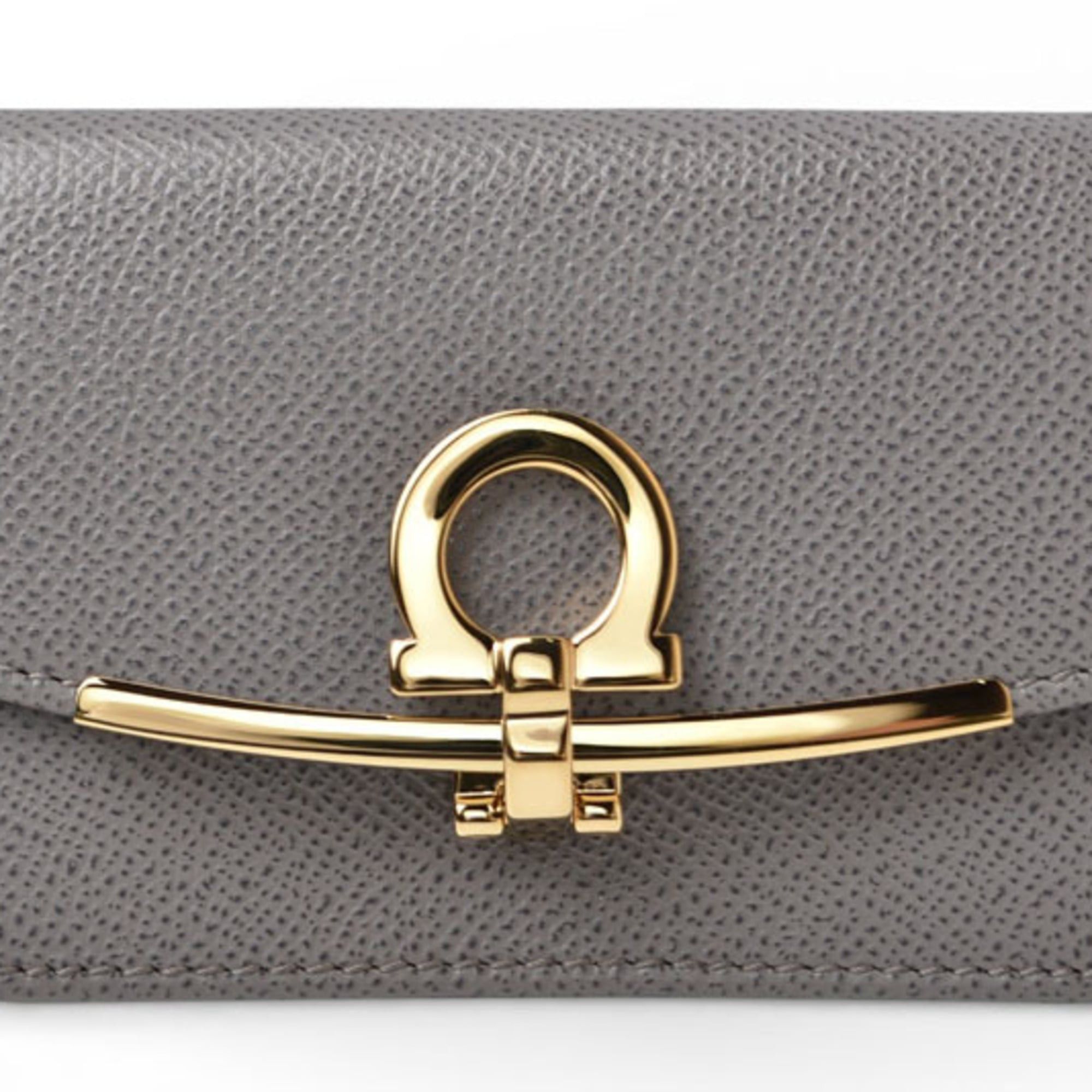 Salvatore Ferragamo Salvatore Ferragamo card case, coin key leather, gray Size ONE SIZE - 1 Thumbnail